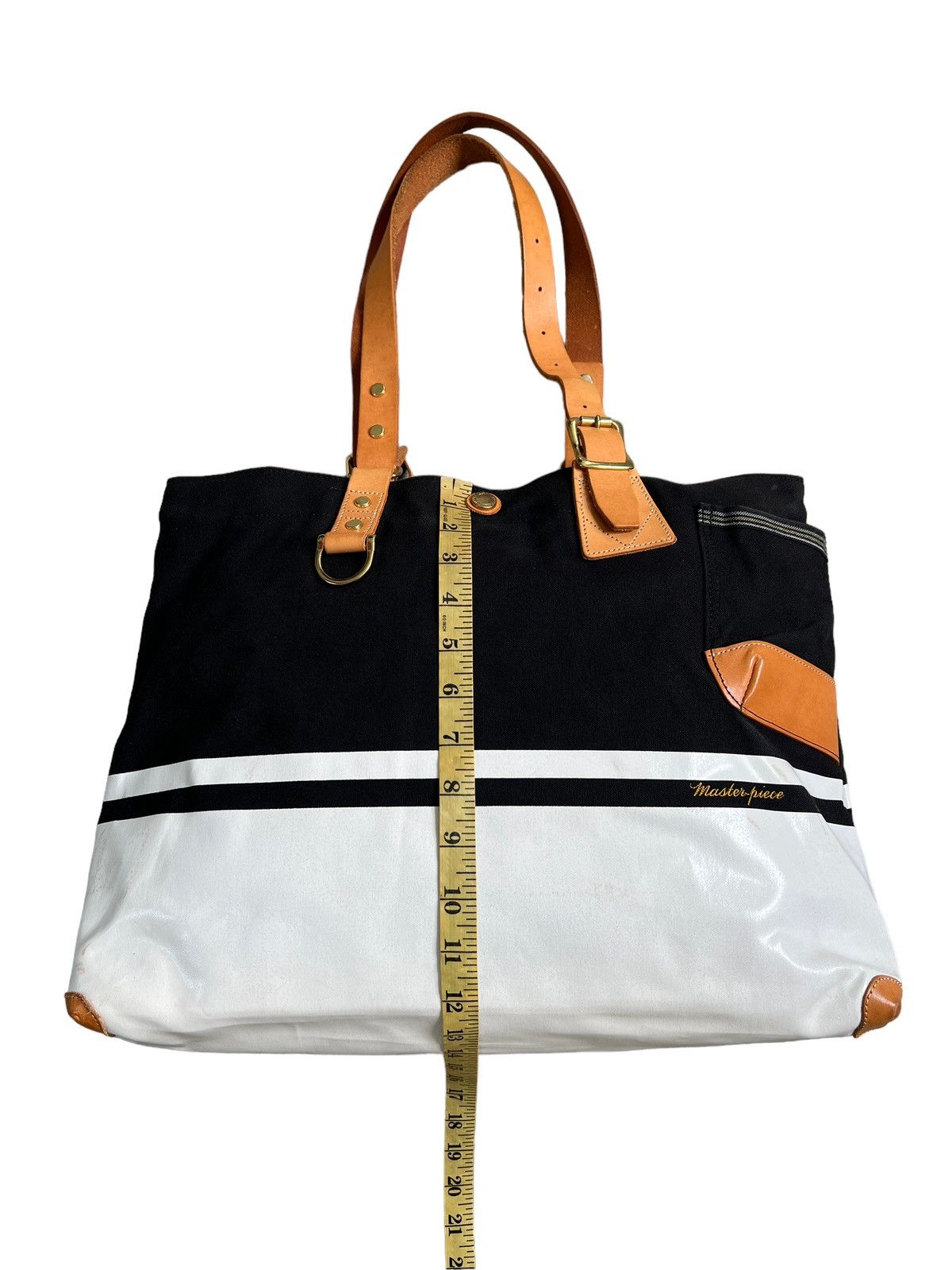 Japanese Brand × MasterPiece × Porter Masterpiece 🇯🇵 Master Tex Canvas Zipper Tote/ Hand Carry Bag Size ONE SIZE - 11 Thumbnail