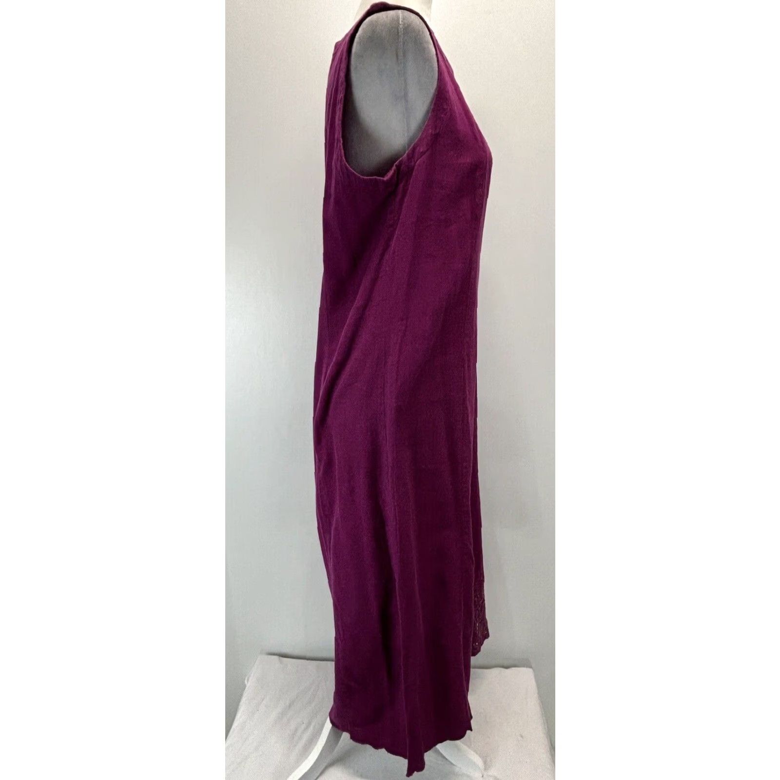 Vintage VINTAGE Bryn Connelly Purple Linen Blend Midi Dress Women's Medium Sleeveless Size M / US 6-8 / IT 42-44 - 4 Thumbnail