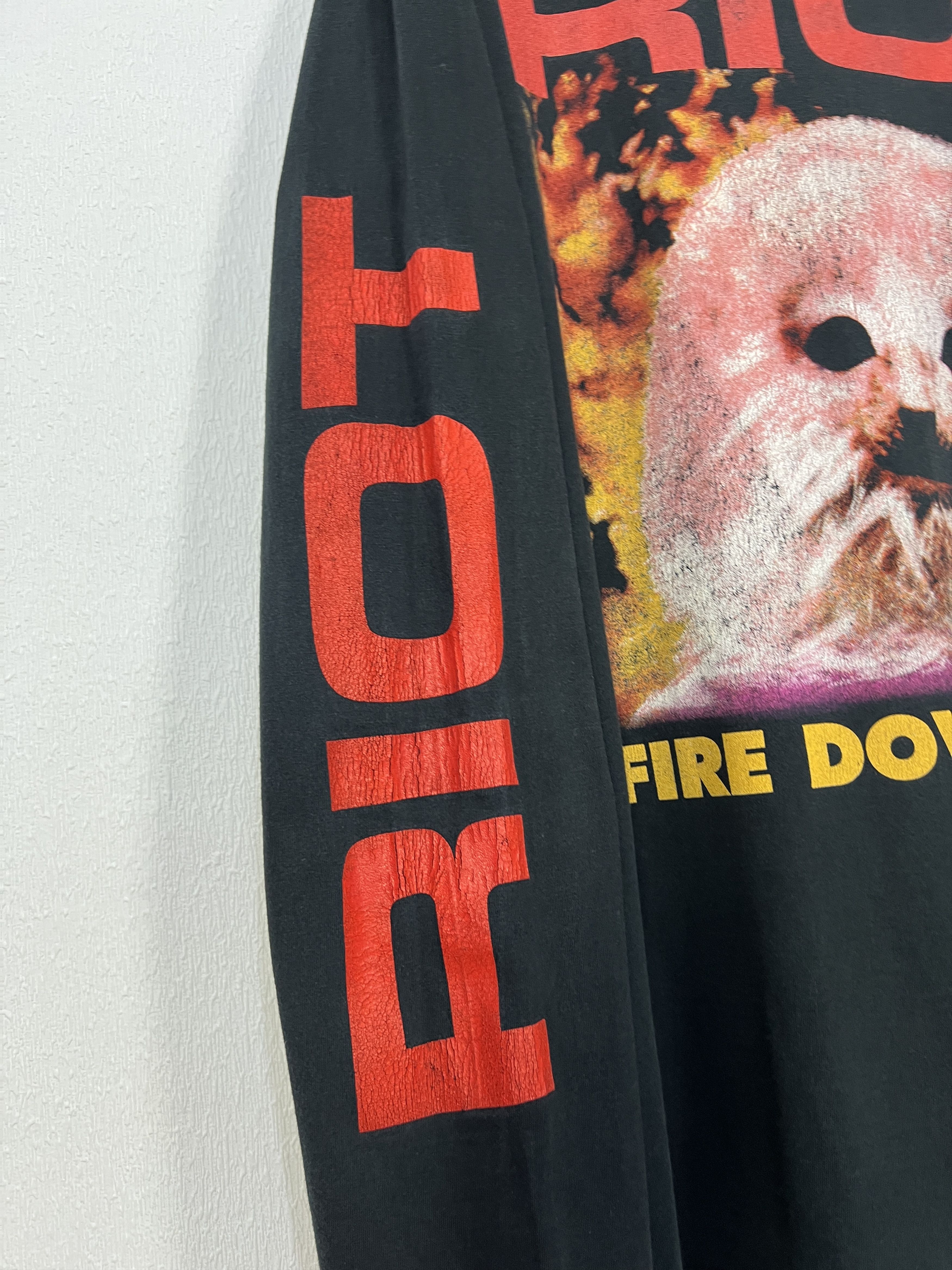 Vintage Vintage 90's Riot Fire Down Under Tour Tee Heavy Metal Rare Size US L / EU 52-54 / 3 - 4 Thumbnail
