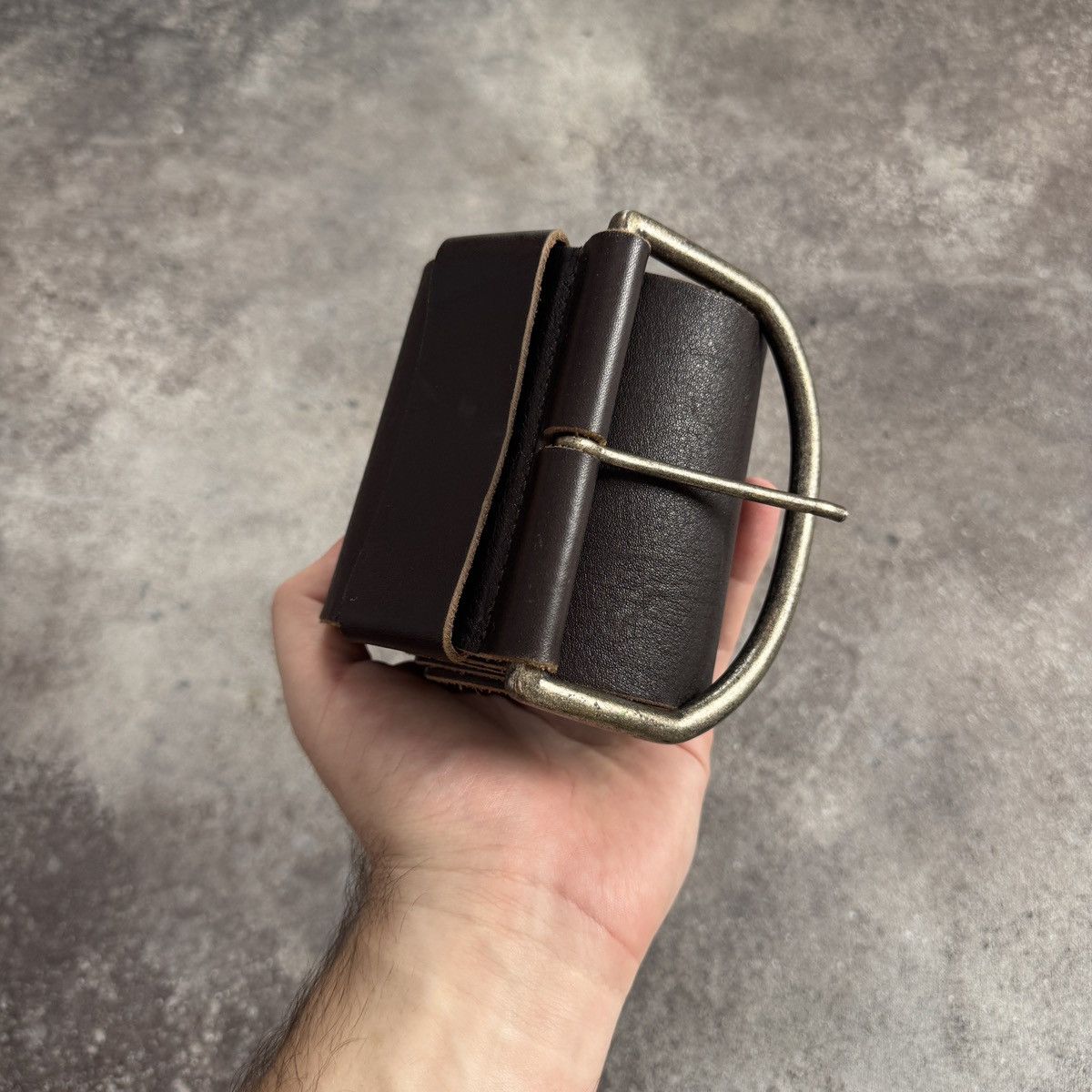 Hysteric Glamour Vintage Y2K Archive Brown Genuine Leather Wide Belt Size ONE SIZE - 6 Thumbnail