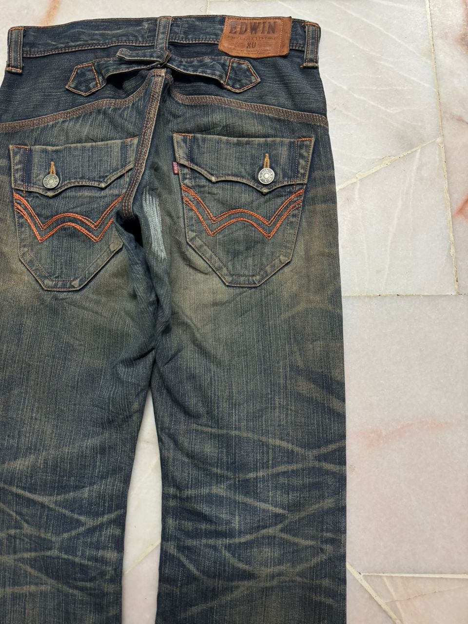 Edwin 💥Flare💥Vintage Edwin Buckle Back Sick Rusty Mudwash Distress Size US 31 - 17 Thumbnail