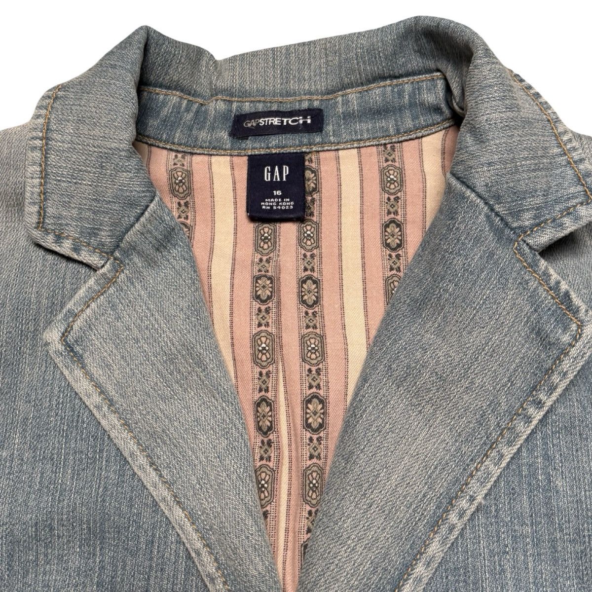 Gap Vintage Gap Womens Stretch Denim Blazer Jacket 16 Fall 2004 Size XXL / US 16-18 / IT 52-54 - 3 Thumbnail