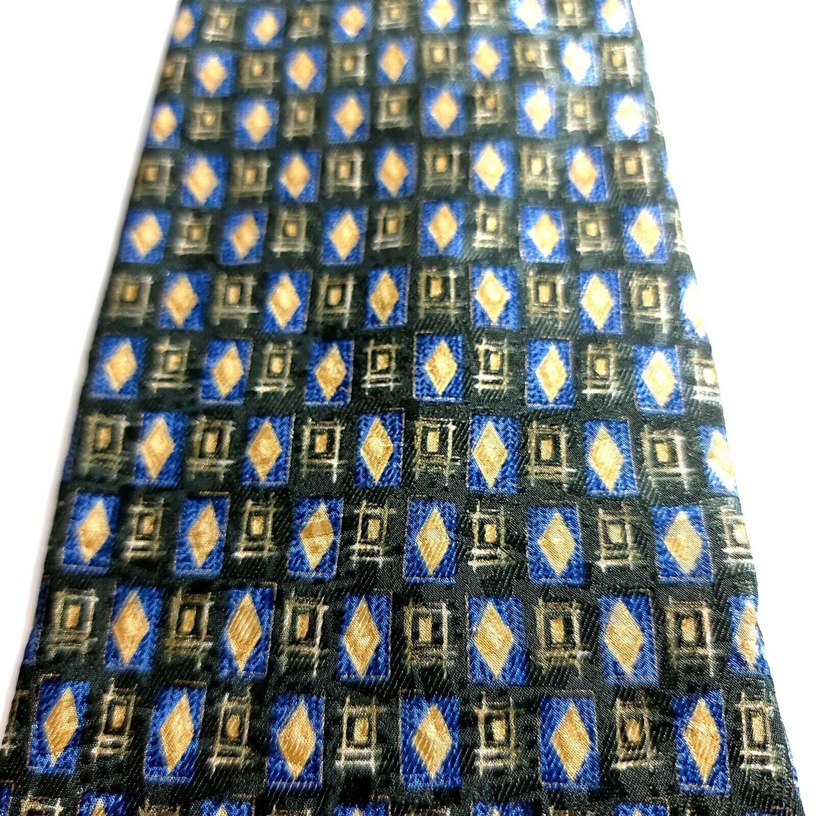 Other Barrington Blue Green Abstract Geometric Print Wide Silk Tie Size ONE SIZE - 2 Thumbnail