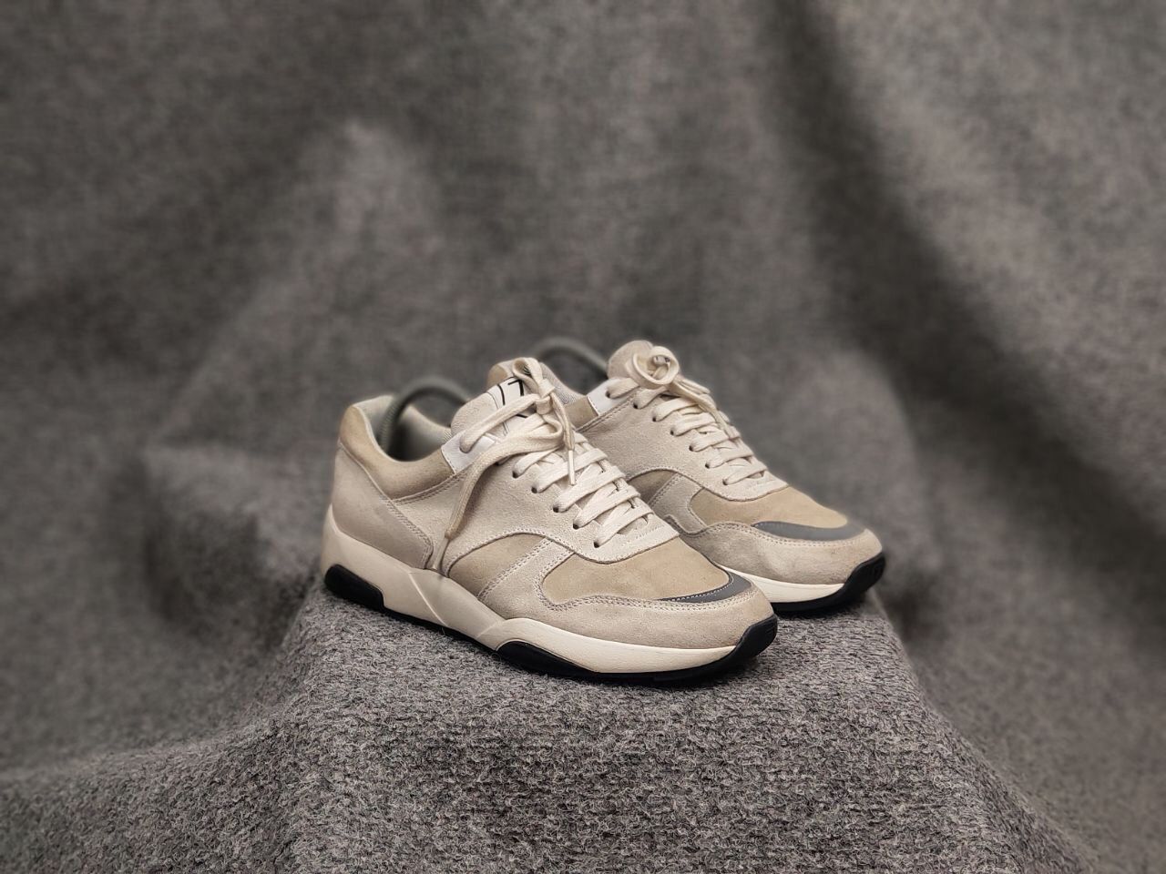 Z Zegna Z Zegna Design Suede Leather Beige low top Lace Up Sneakers Size US 9.5 / EU 42-43 - 5 Thumbnail