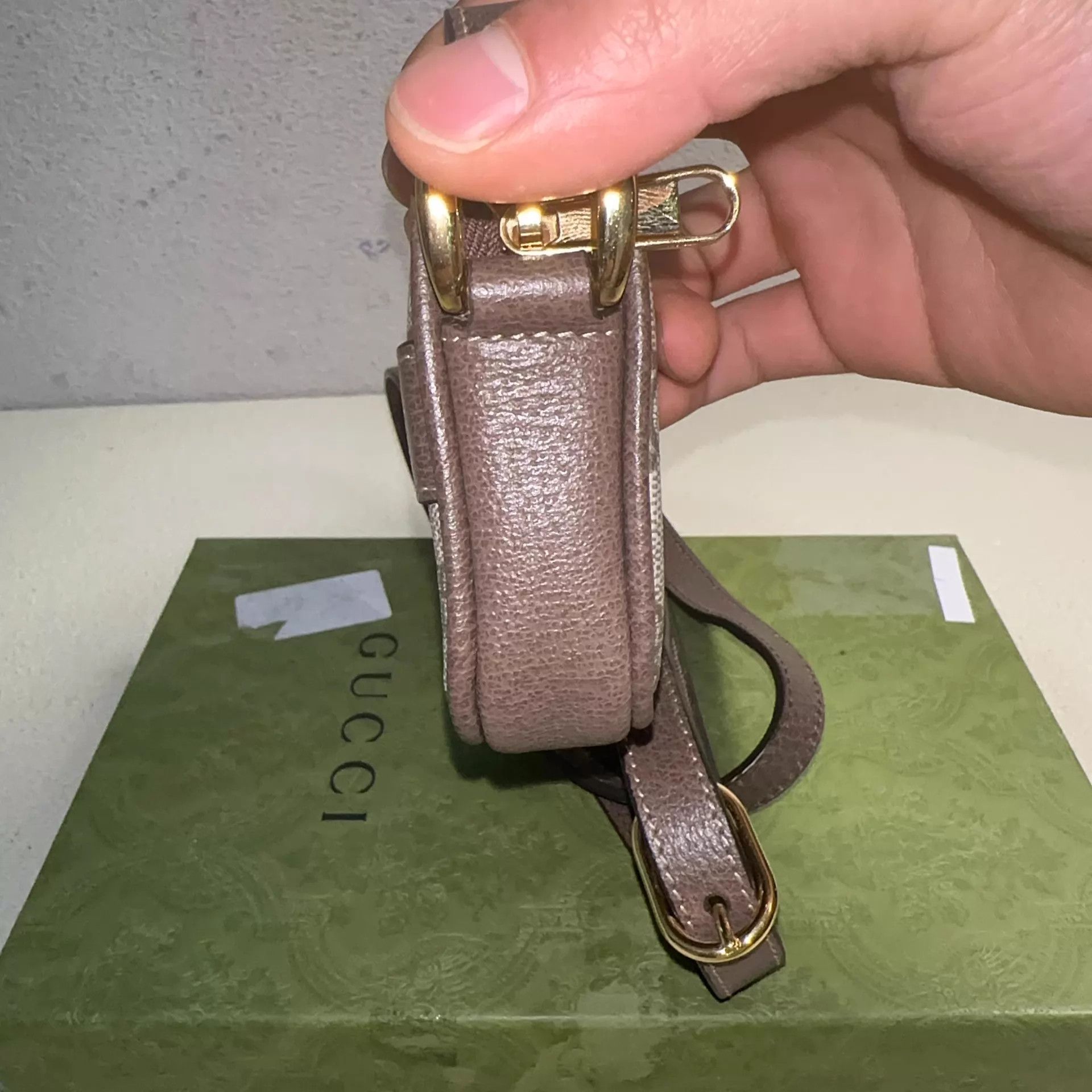 Gucci GUCCI Ophidia brown leather belt bag with Web Size ONE SIZE - 5 Thumbnail