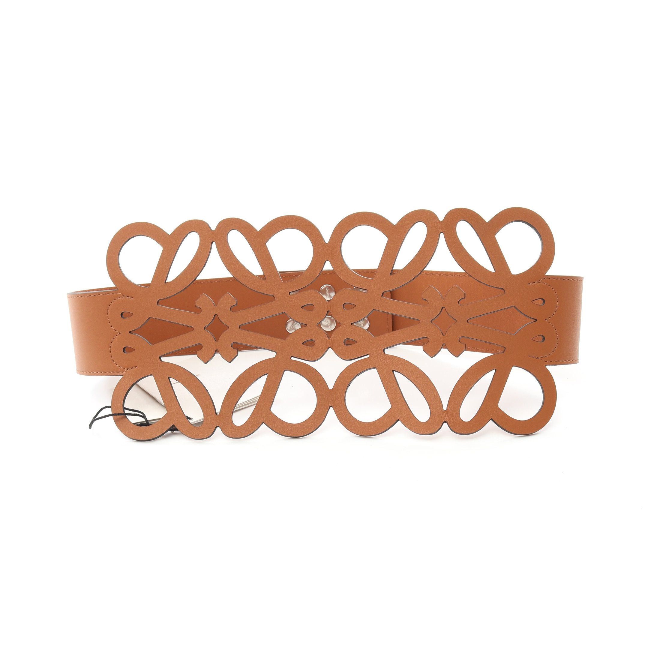 Loewe Loewe Anagram Cut Out Belt Leather Brown Size ONE SIZE - 1 Thumbnail