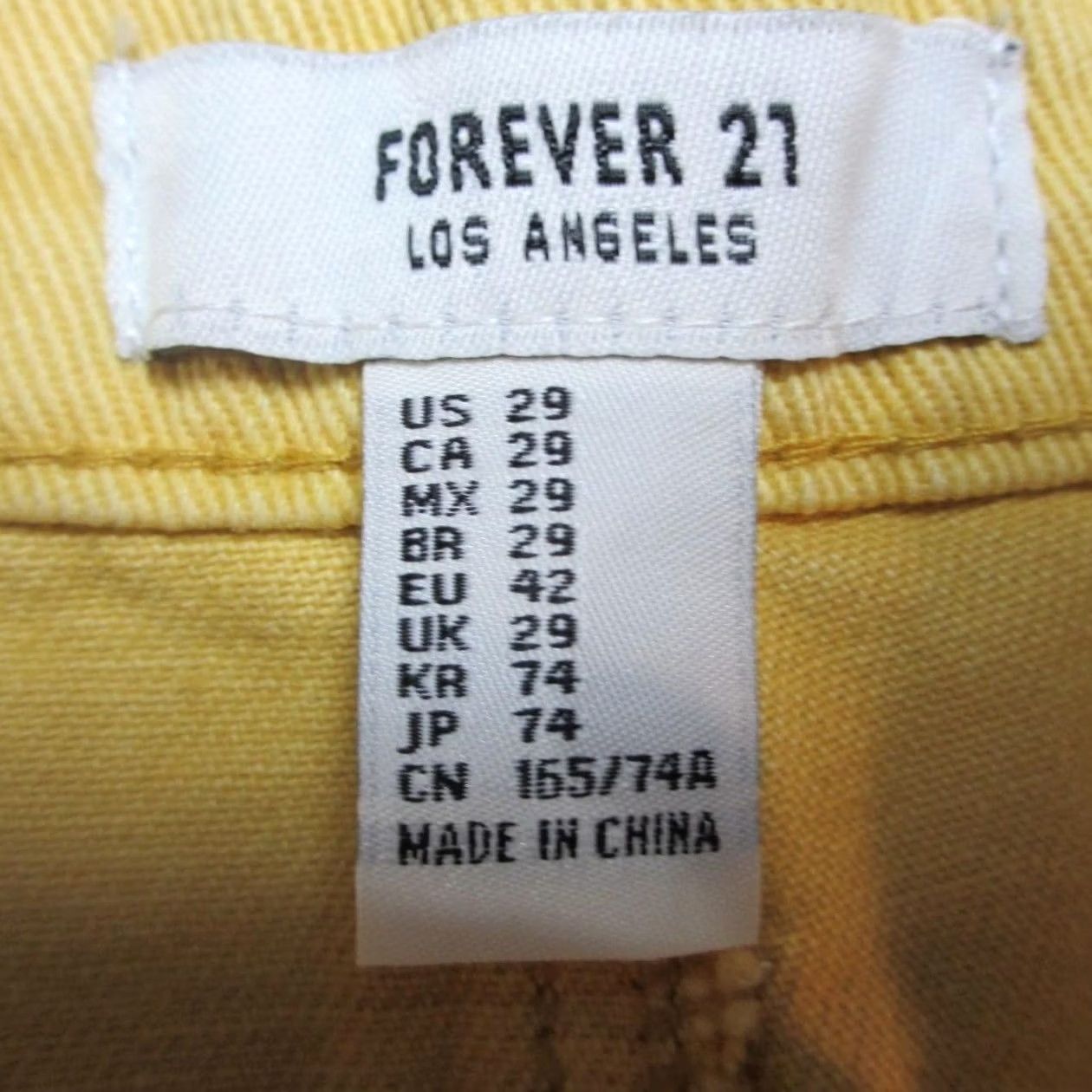 Forever 21 Forever 21 Shorts Womens 29 Yellow Distressed Denim Cutoff Frayed Hem 5-Pocket Jeans Shorts Size 29" - 3 Thumbnail
