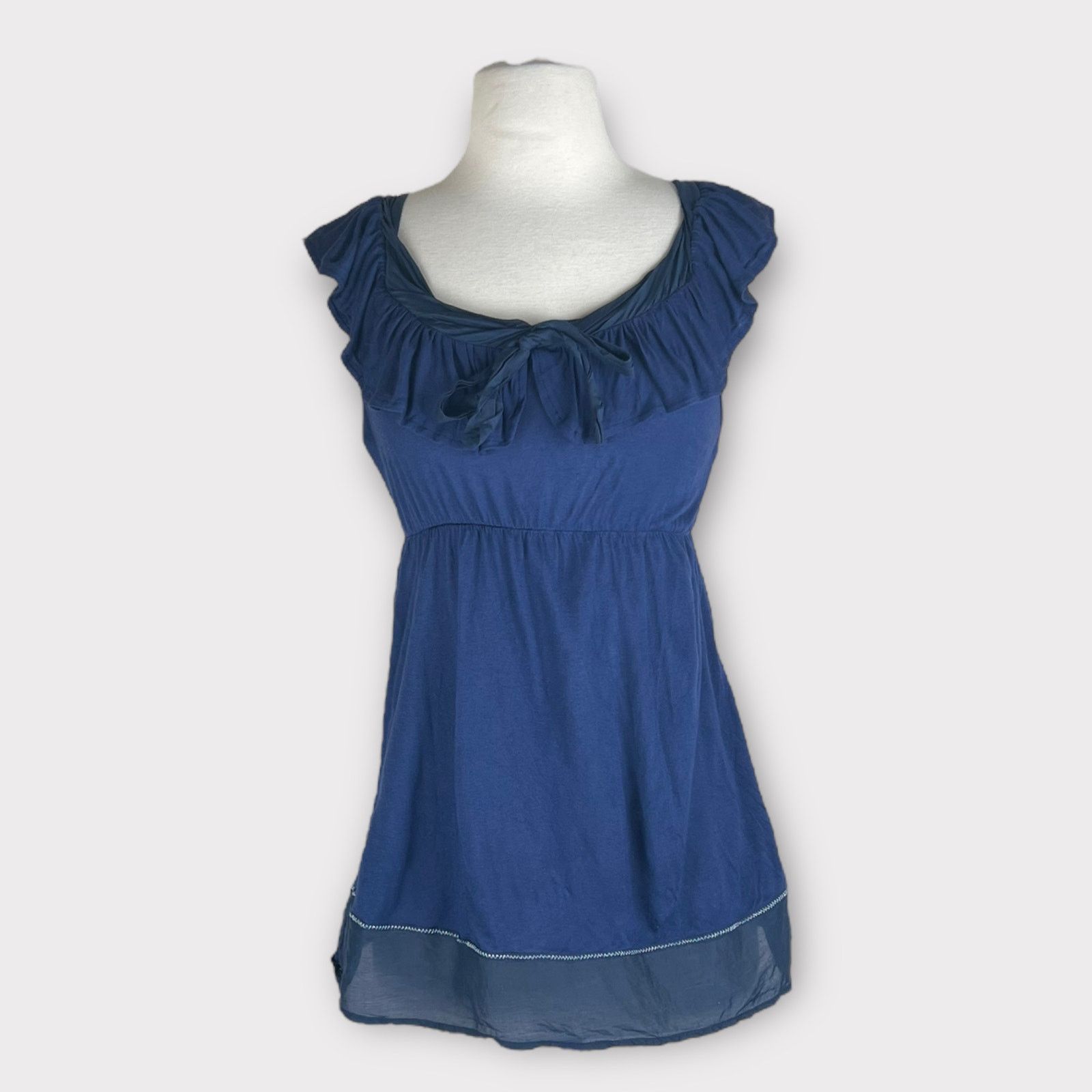 Vintage Delia Vintage Y2K Boho Empire Waist Navy Silk Blend Top Size S / US 4 / IT 40 - 9 Thumbnail