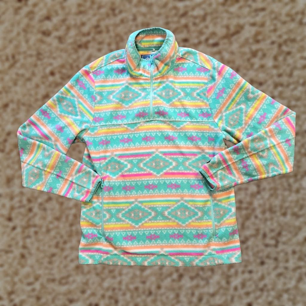 Chubbies Chubbies Sweater Women Size S Green Aztec Fleece 1/4 Zip Casual Pullover Size S / US 4 / IT 40 - 1 Thumbnail