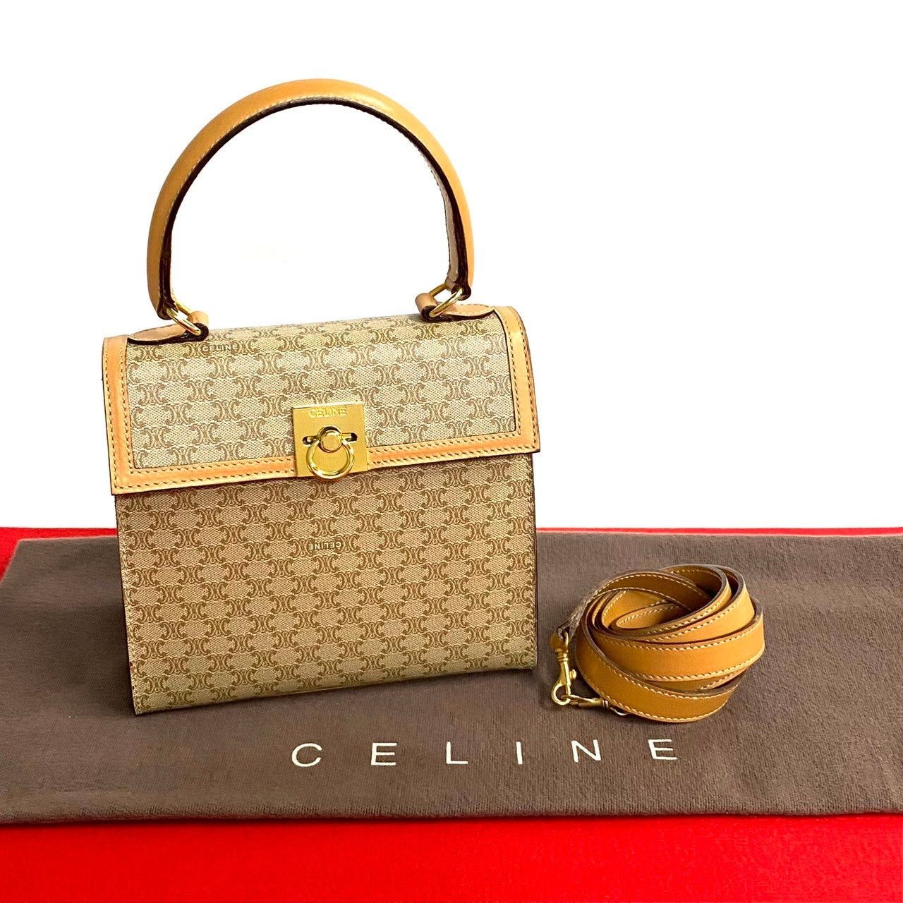 Celine Celine Shoulder Bag Beige PVC Size ONE SIZE - 1 Thumbnail