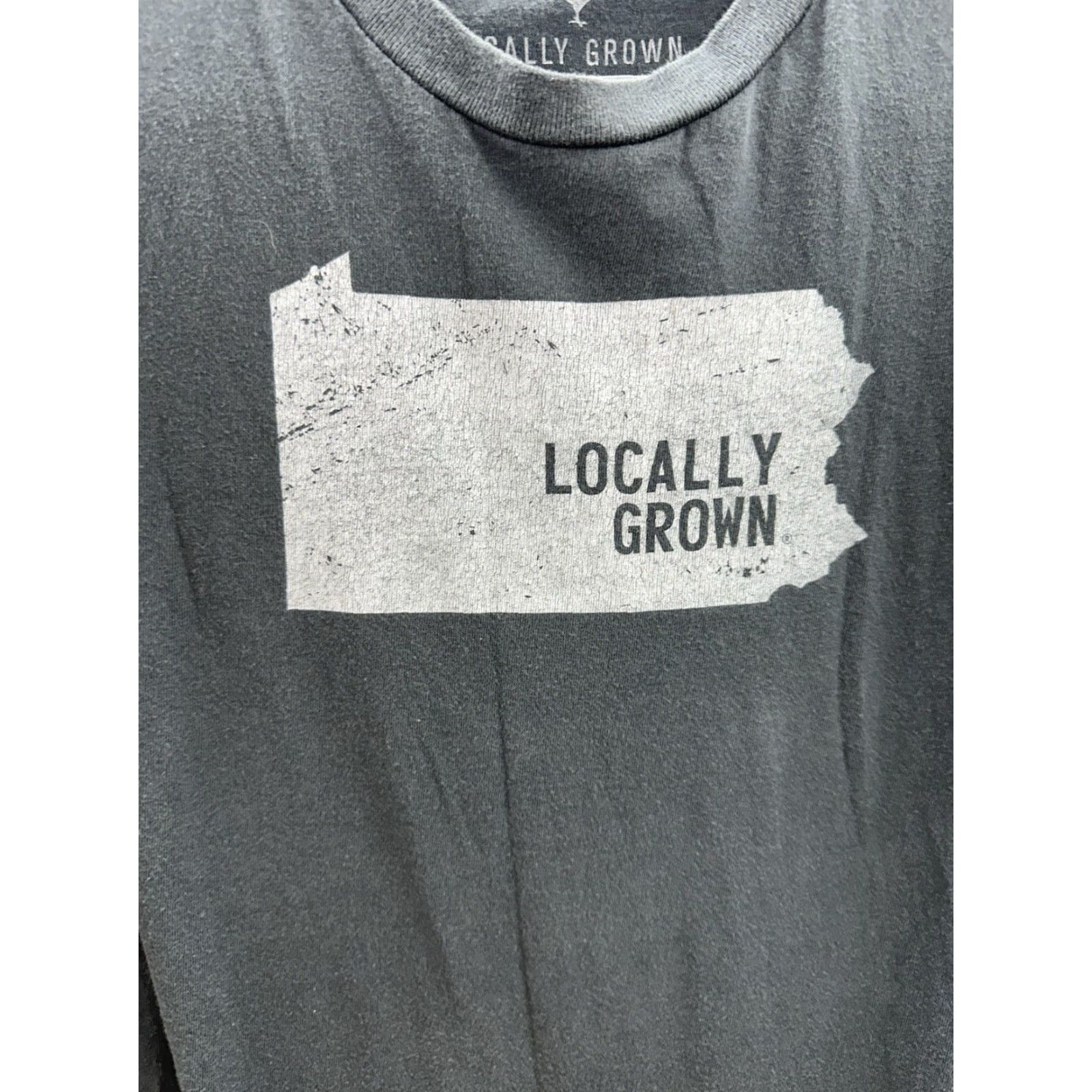 Vintage Locally Grown Womens T-Shirt Small Pennsylvania Gray Long Sleeve Shirt Womens Regular Cotton Size S / US 4 / IT 40 - 2 Thumbnail