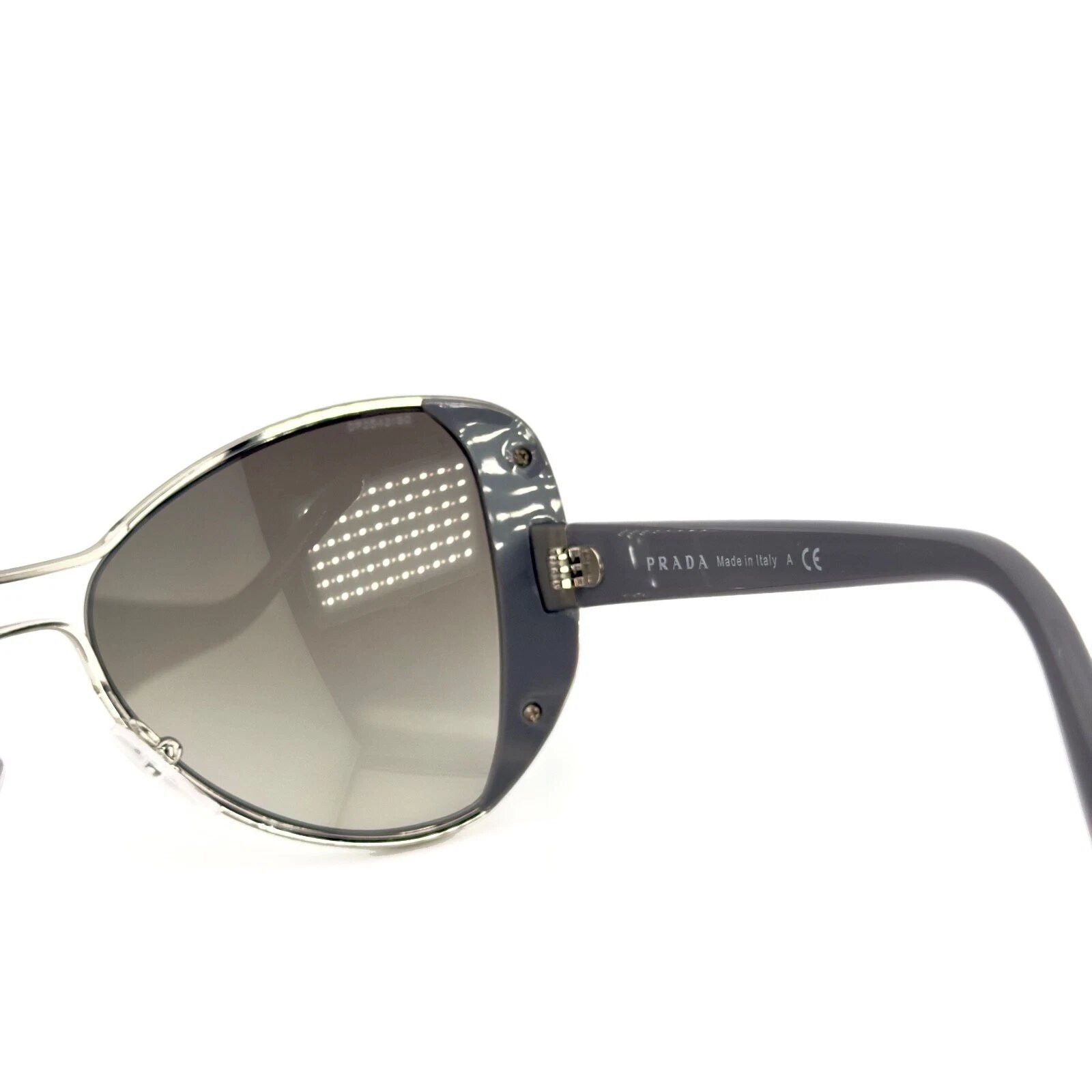 Prada PRADA PR60SS 60S MOD Geometric Gray Silver Metal Sunglasses Size ONE SIZE - 7 Thumbnail