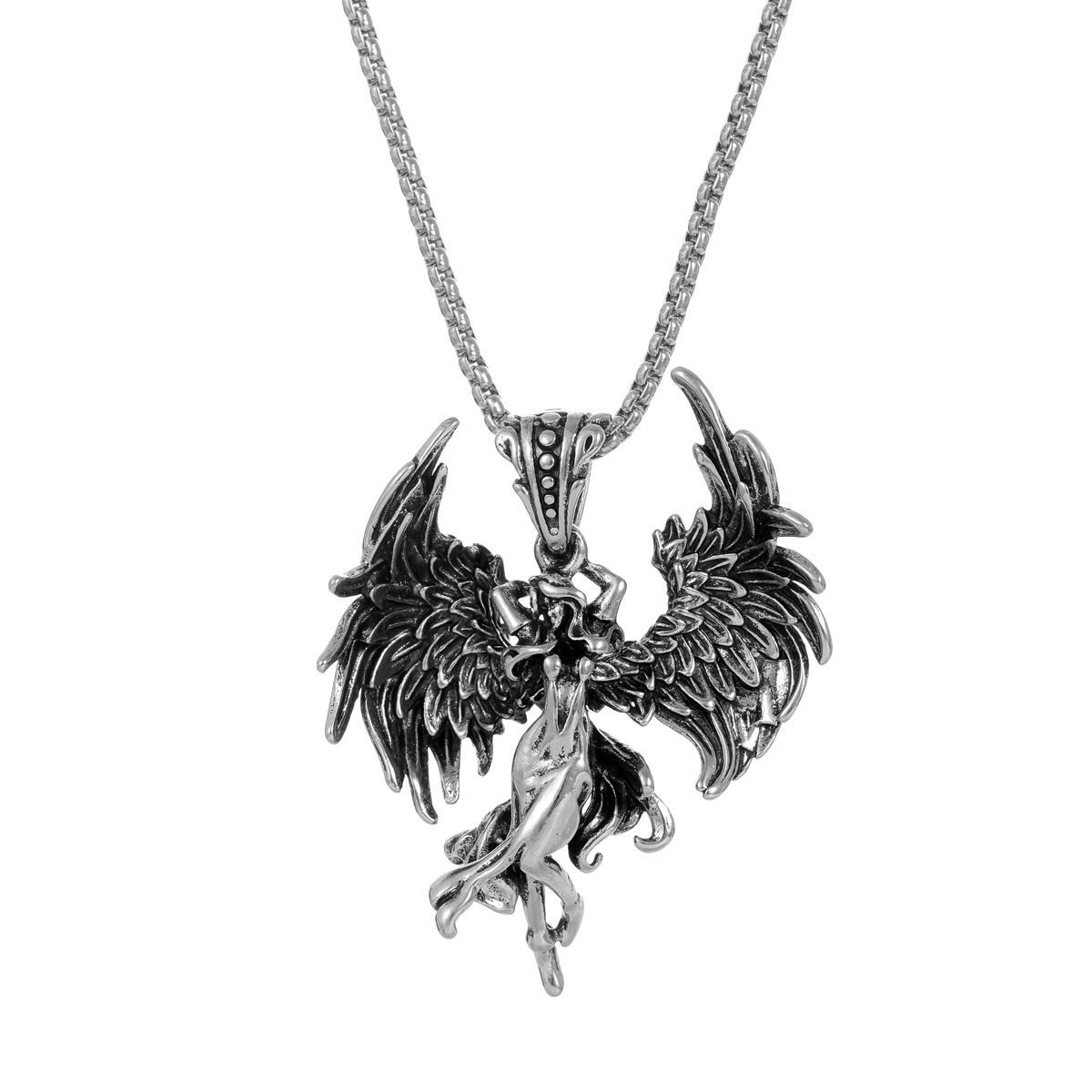 Vintage Gothic Angel Pendant Necklace Size ONE SIZE - 1 Thumbnail