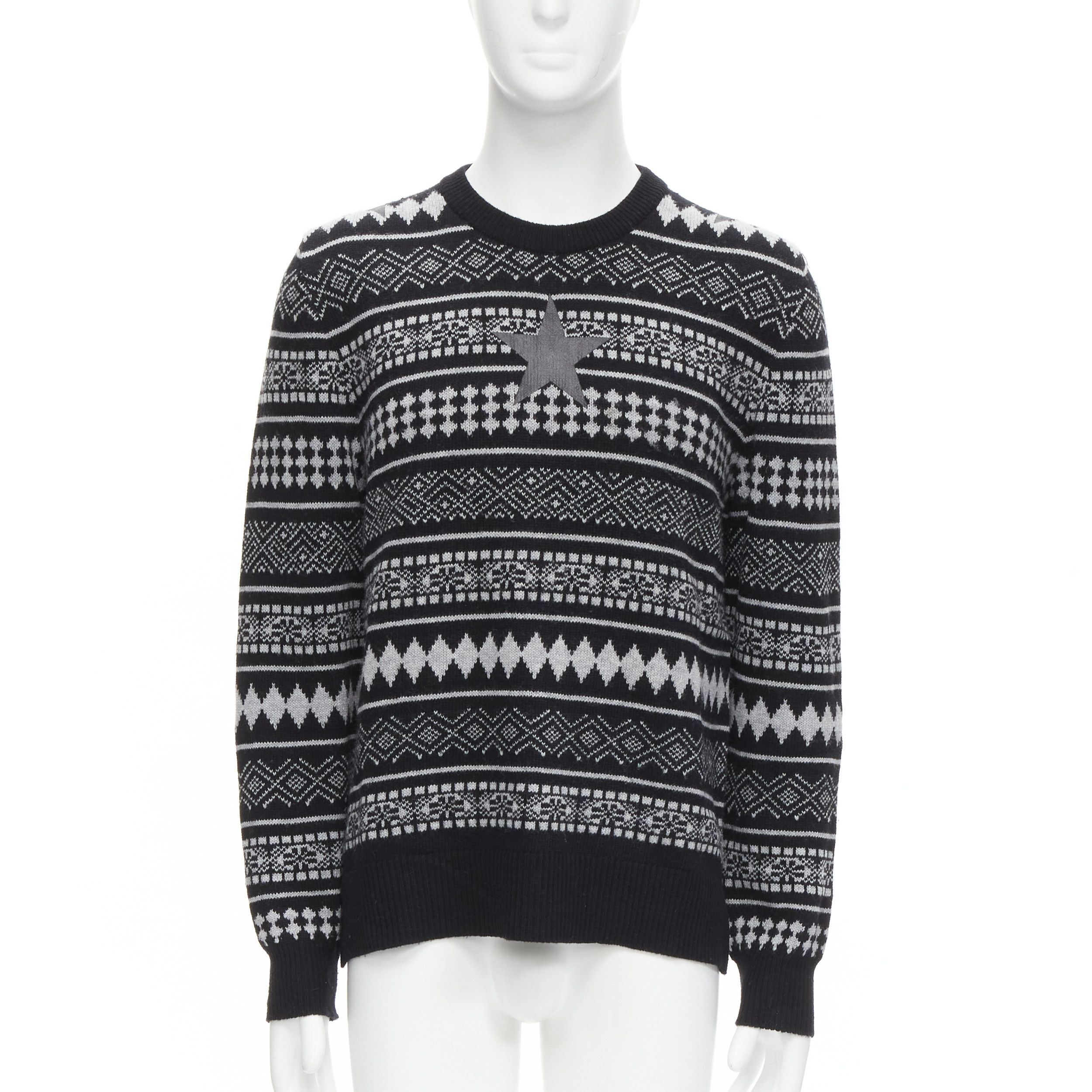 Givenchy GIVENCHY Riccardo Tisci textured star stripes intarsia pullover sweater M Size US M / EU 48-50 / 2 - 1 Thumbnail