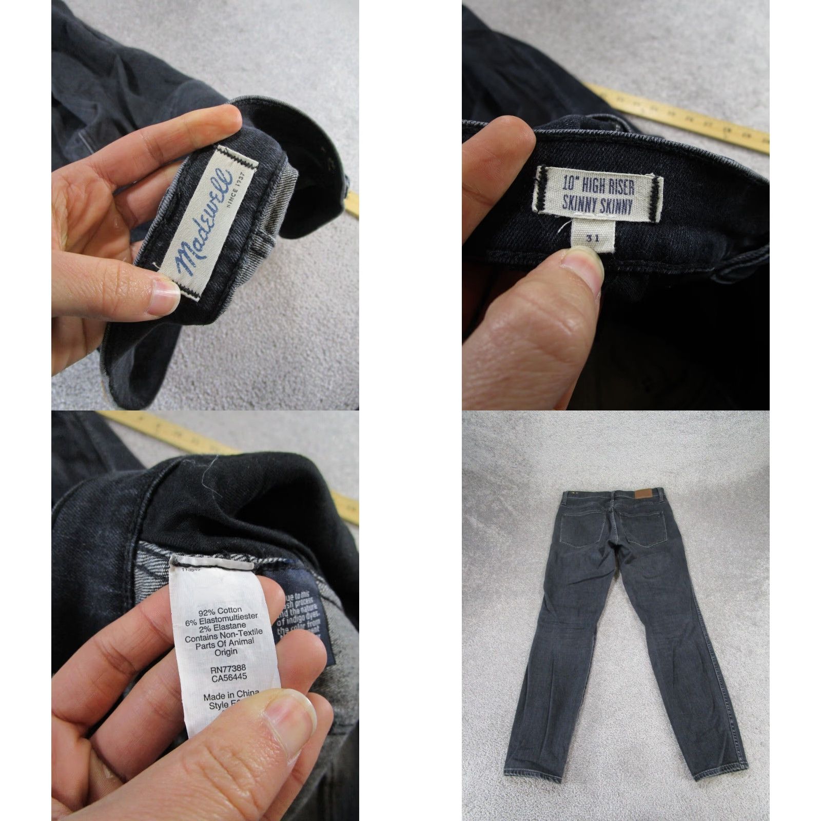 Madewell Madewell High Rise Skinny Jeans Womens Black Denim Size 31 Size 24" / US 00 / IT 34 - 8 Thumbnail