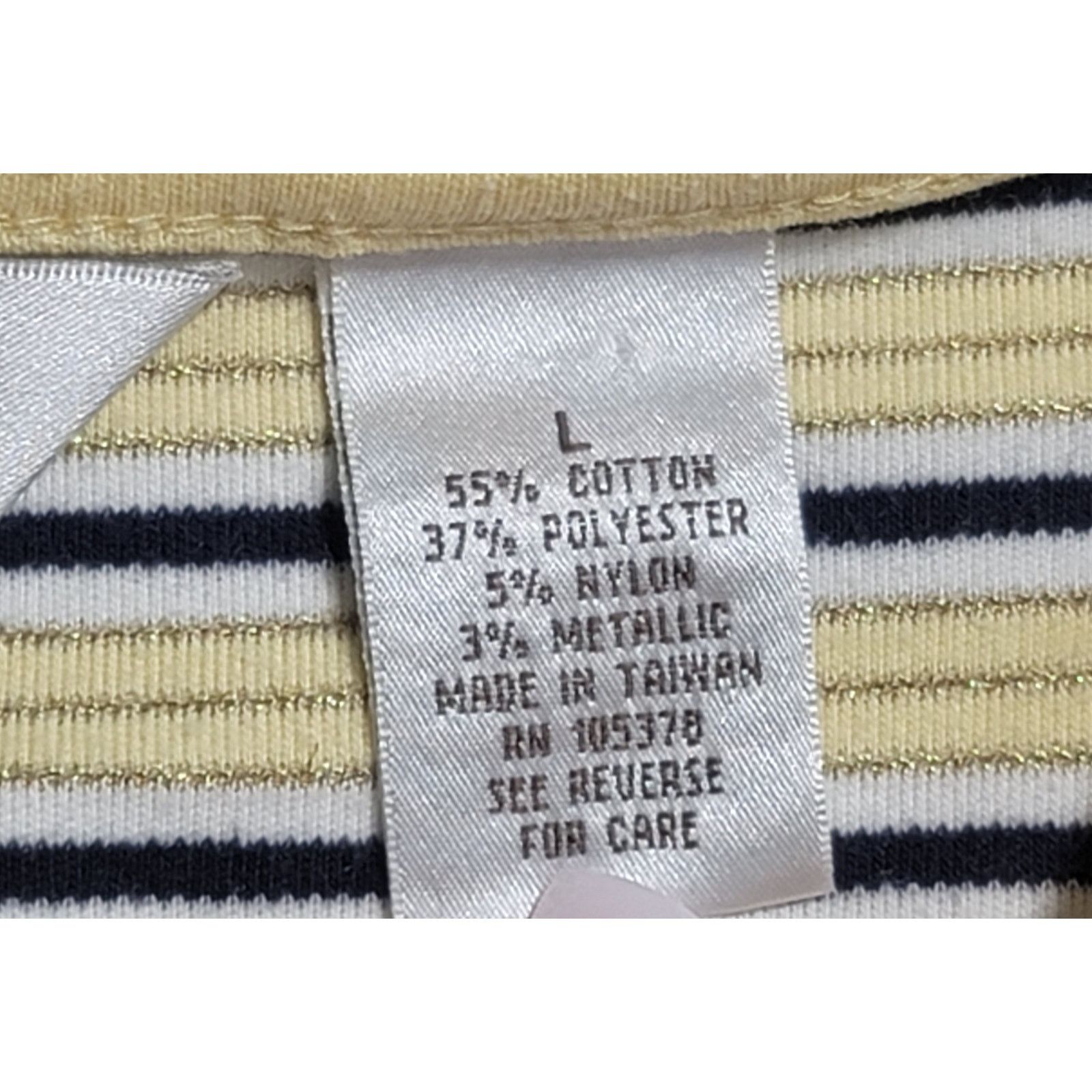 Other Draper's & Damon's Yellow Gold Blue Stripe Top Large Stretch Size L / US 10 / IT 46 - 3 Thumbnail