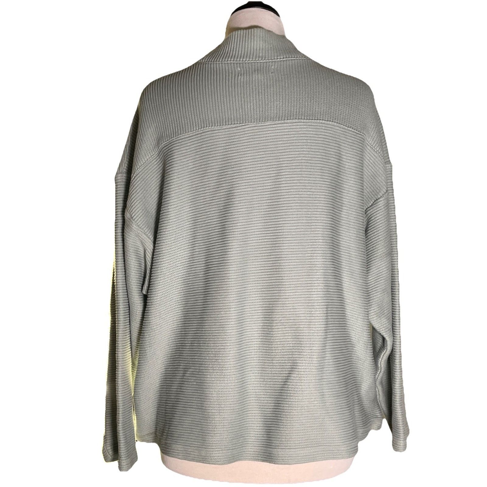 Madewell Madewell Light Sage Green Ribbed Mockneck L/S Pullover XL Size XL / US 12-14 / IT 48-50 - 5 Thumbnail
