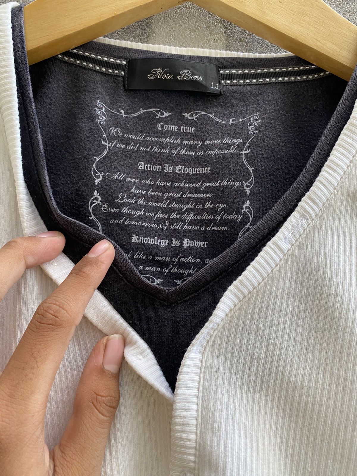 If Six Was Nine × Japanese Brand × Le Grande Bleu (L.G.B.) 2000s NotaBene - Short Sleeve Fine Stripe Pattern Size US L / EU 52-54 / 3 - 4 Thumbnail