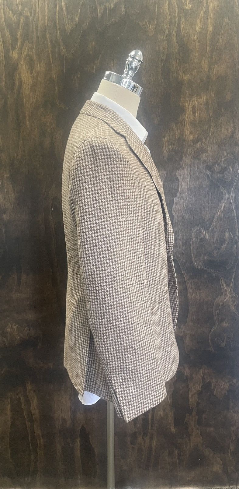 Luigi Bianchi Baby Alpaca Blend Houndstooth Jacket Size 42R - 5 Thumbnail