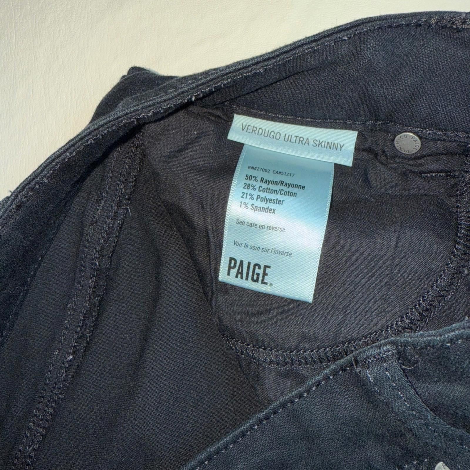 Paige Paige Verdugo Ultra Skinny Jeans Black Mid Rise Stretch 29 Size 29" - 5 Thumbnail
