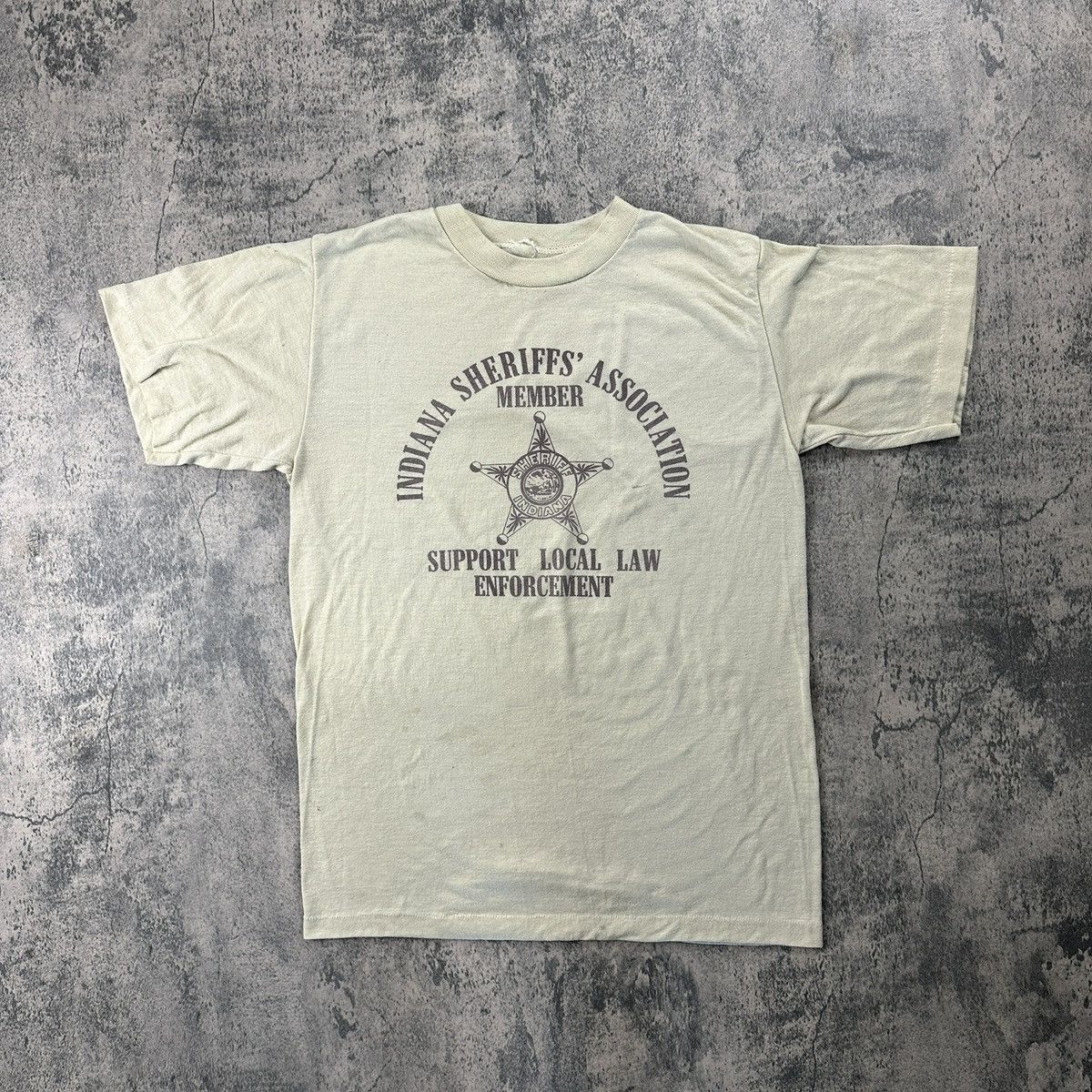 Vintage Vintage 80s Indiana Police Sheriff Tee Size US M / EU 48-50 / 2 - 1 Thumbnail