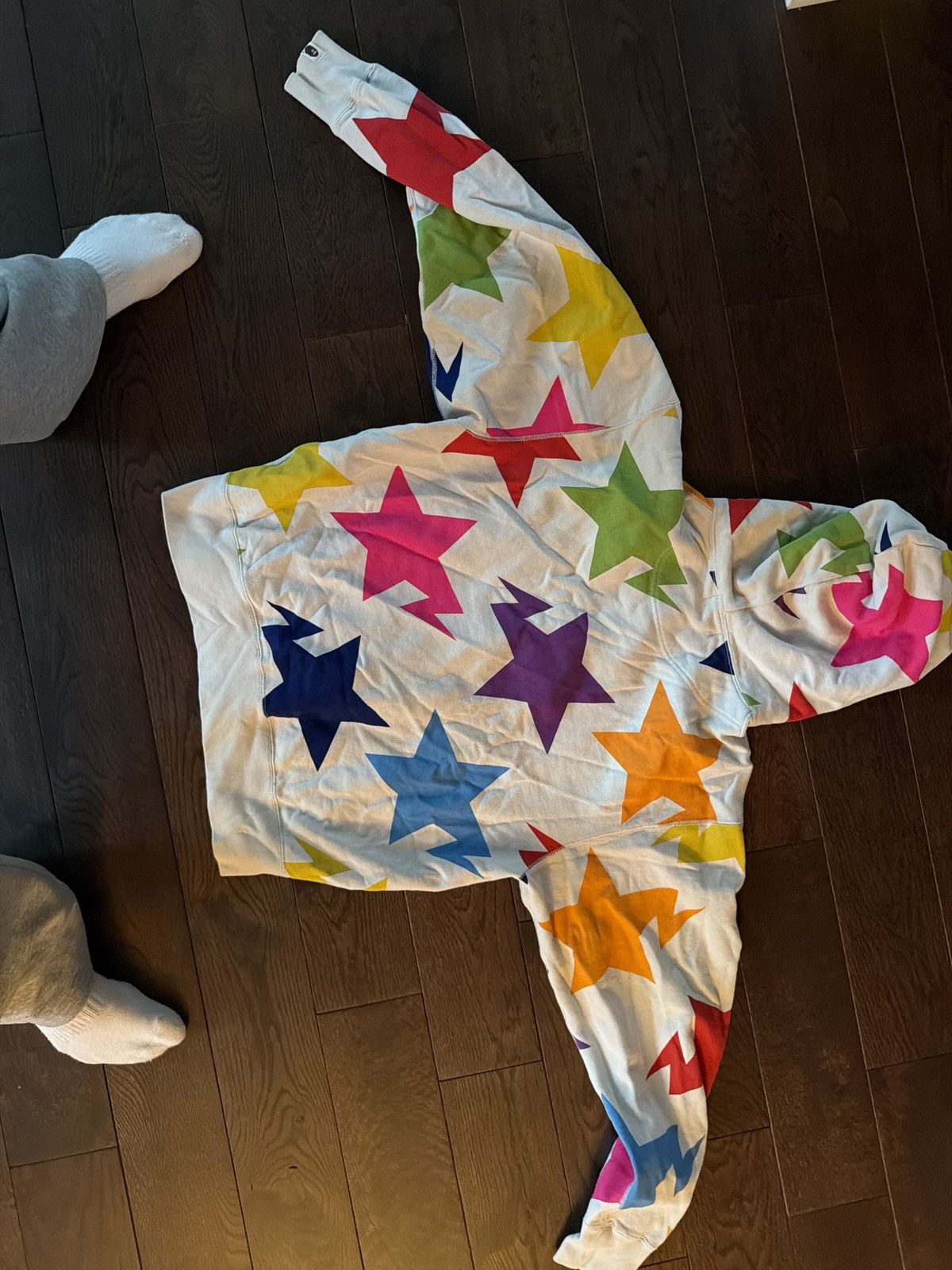 Bape BAPE All-Over Star Full-Zip Hoodie — White, Large Size US L / EU 52-54 / 3 - 2 Thumbnail
