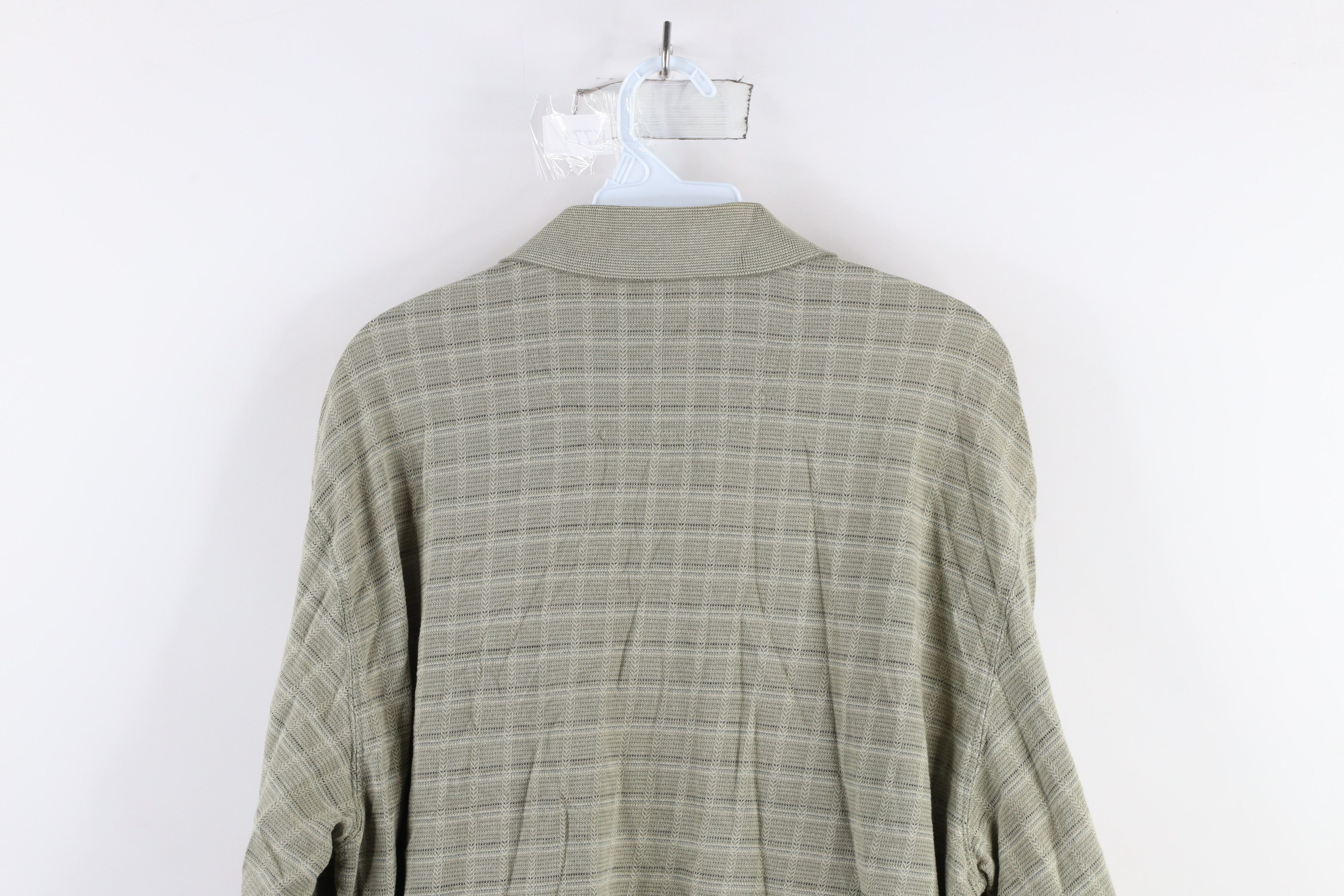 Vintage Vintage 90s Streetwear Checkered Knit Long Sleeve Polo Shirt Size US XL / EU 56 / 4 - 9 Thumbnail