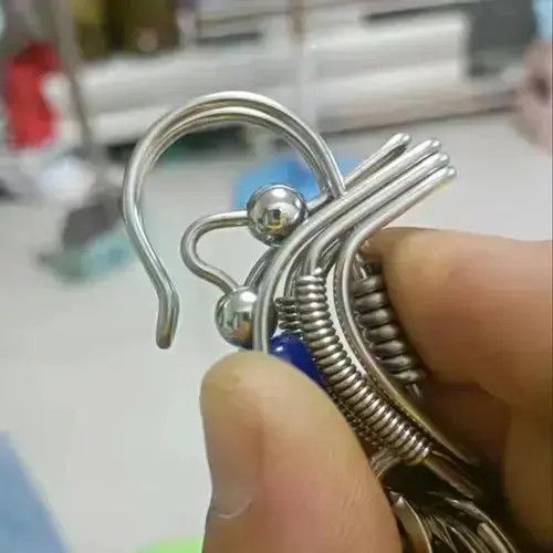 Vintage Blue Matte Bead Handicraft Mechanical KeyRing Size ONE SIZE - 3 Thumbnail