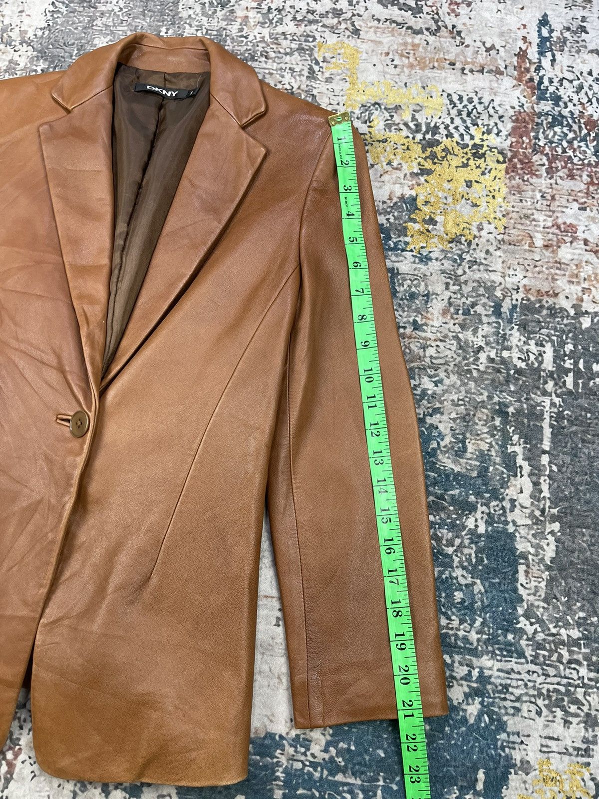 DKNY DKNY Sheepskin Single Breasted Leather Blazer Size XS / US 0-2 / IT 36-38 - 12 Thumbnail
