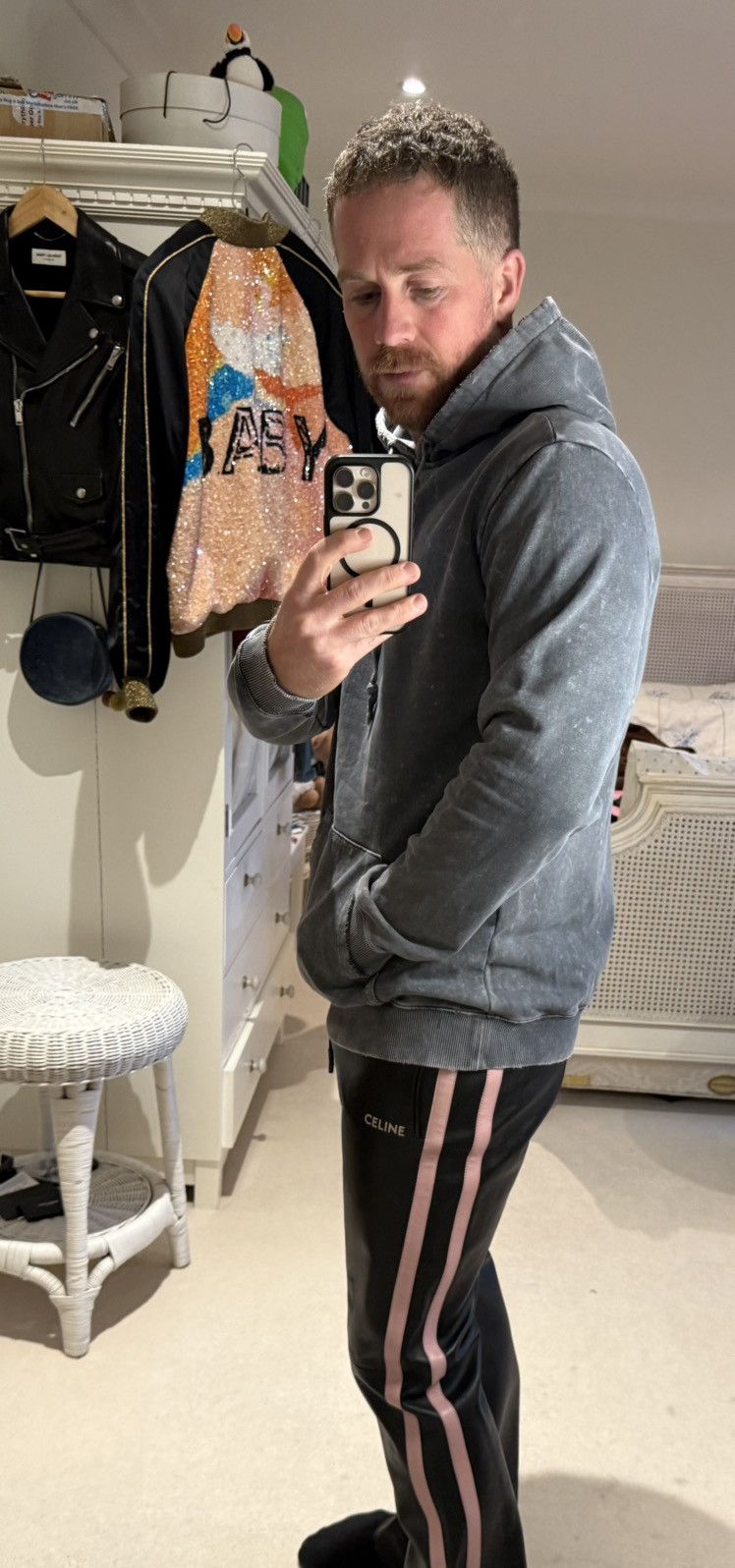 Saint Laurent Paris $890 Saint Laurent acid wash grey Rive Gauche logo hoodie M Size US M / EU 48-50 / 2 - 7 Thumbnail
