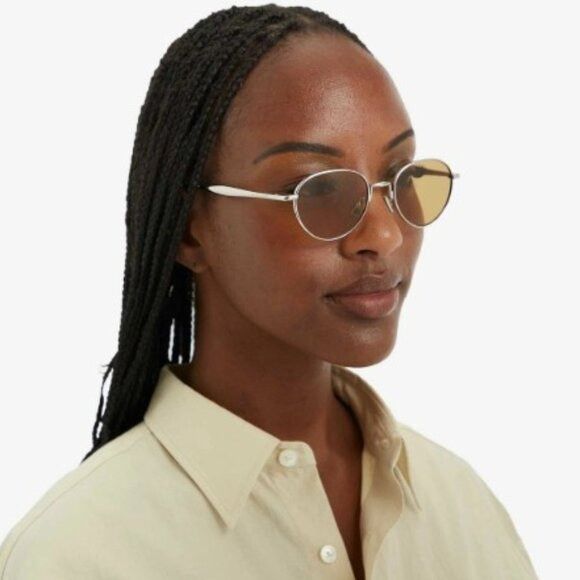 Bottega Veneta Bottega Veneta BV1396S 001 Sunglasses Silver Round Frame Size ONE SIZE - 2 Thumbnail