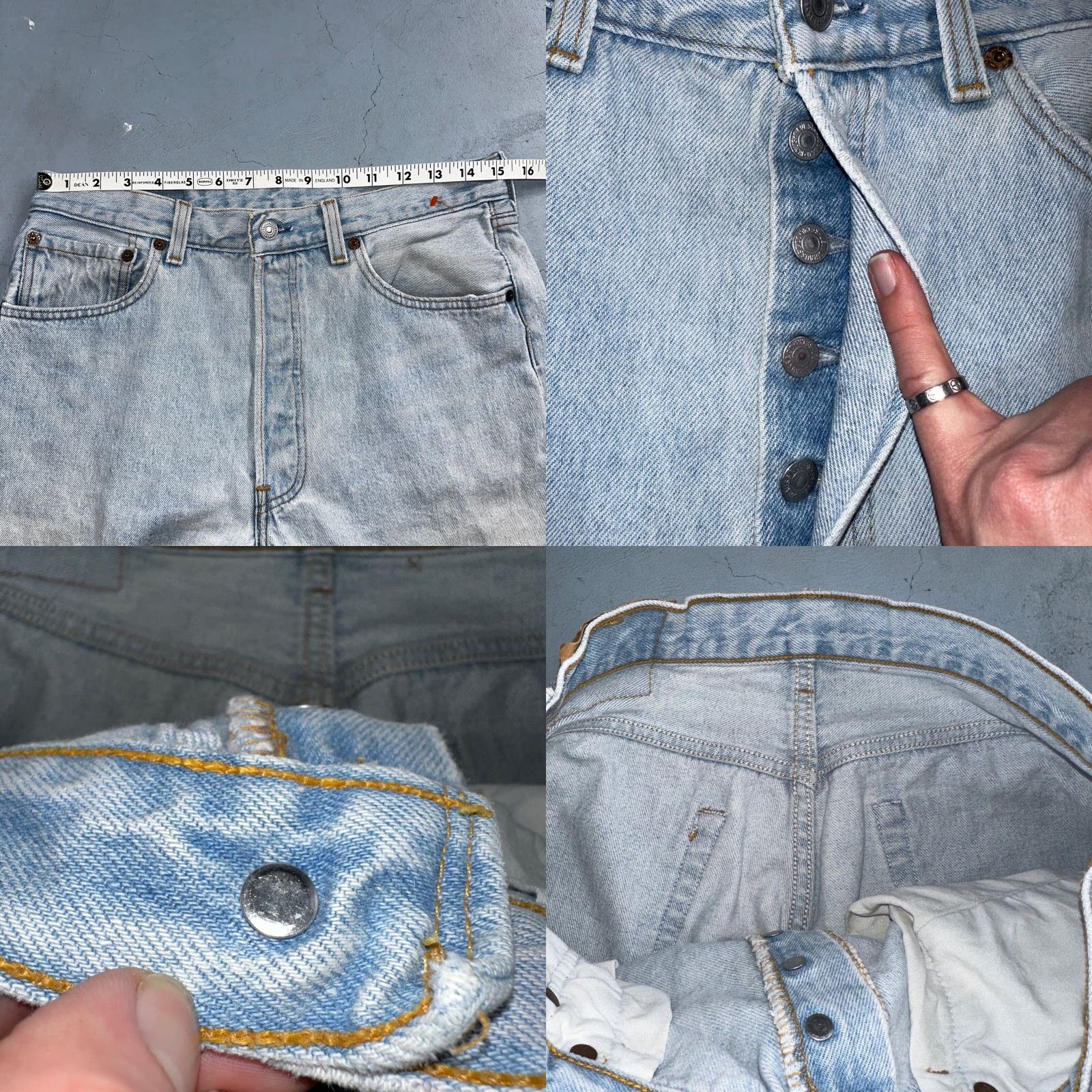 Levi's Levi's 501 Jeans Straight Men 34x38 Blue Light Wash Vintage 90s USA N/A Comfort Old School 501 Series Size US 34 / EU 50 - 8 Thumbnail