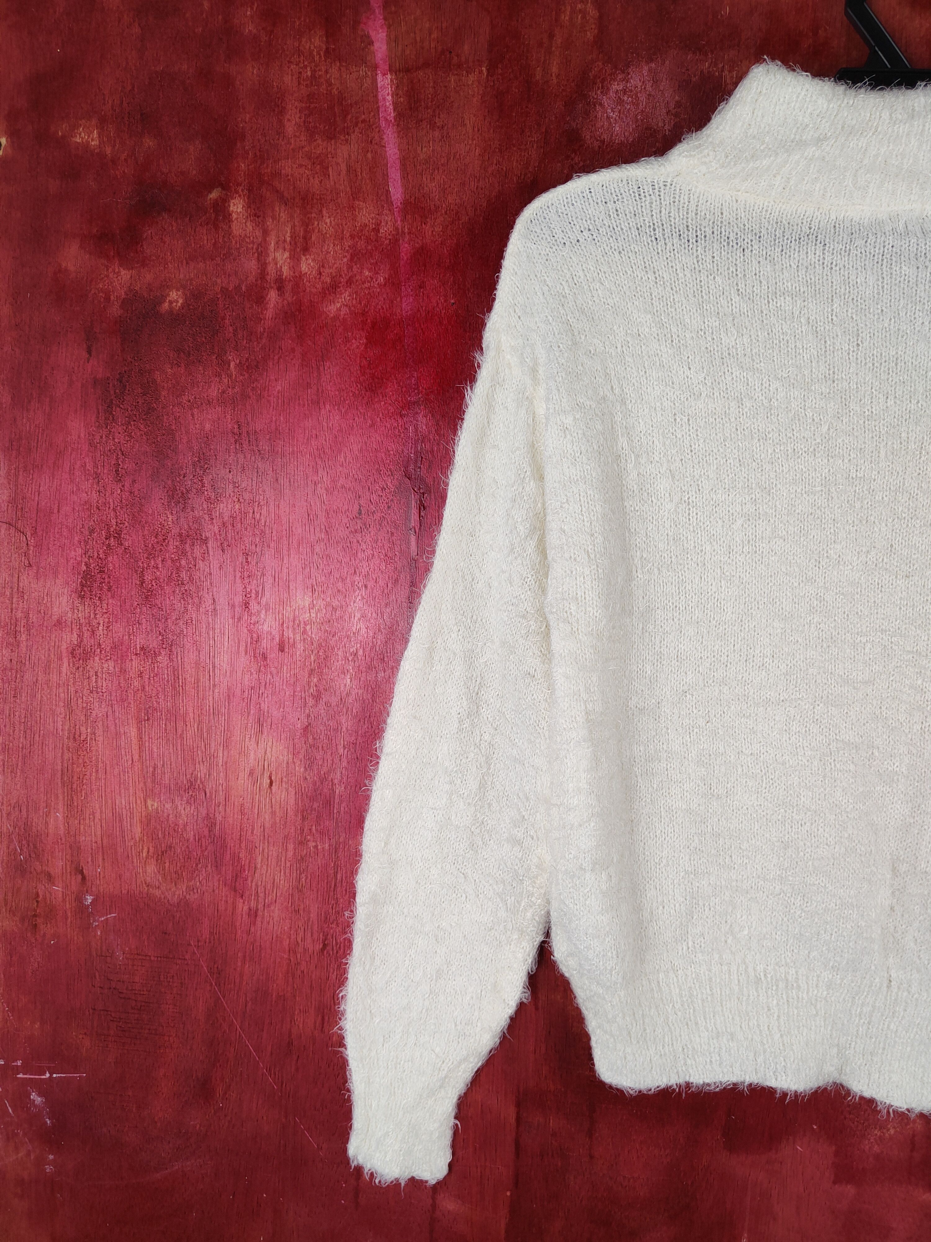 GU × Vintage Avant garde fashion GU Ivory Fur Mohair Knitwear Size S / US 4 / IT 40 - 8 Thumbnail