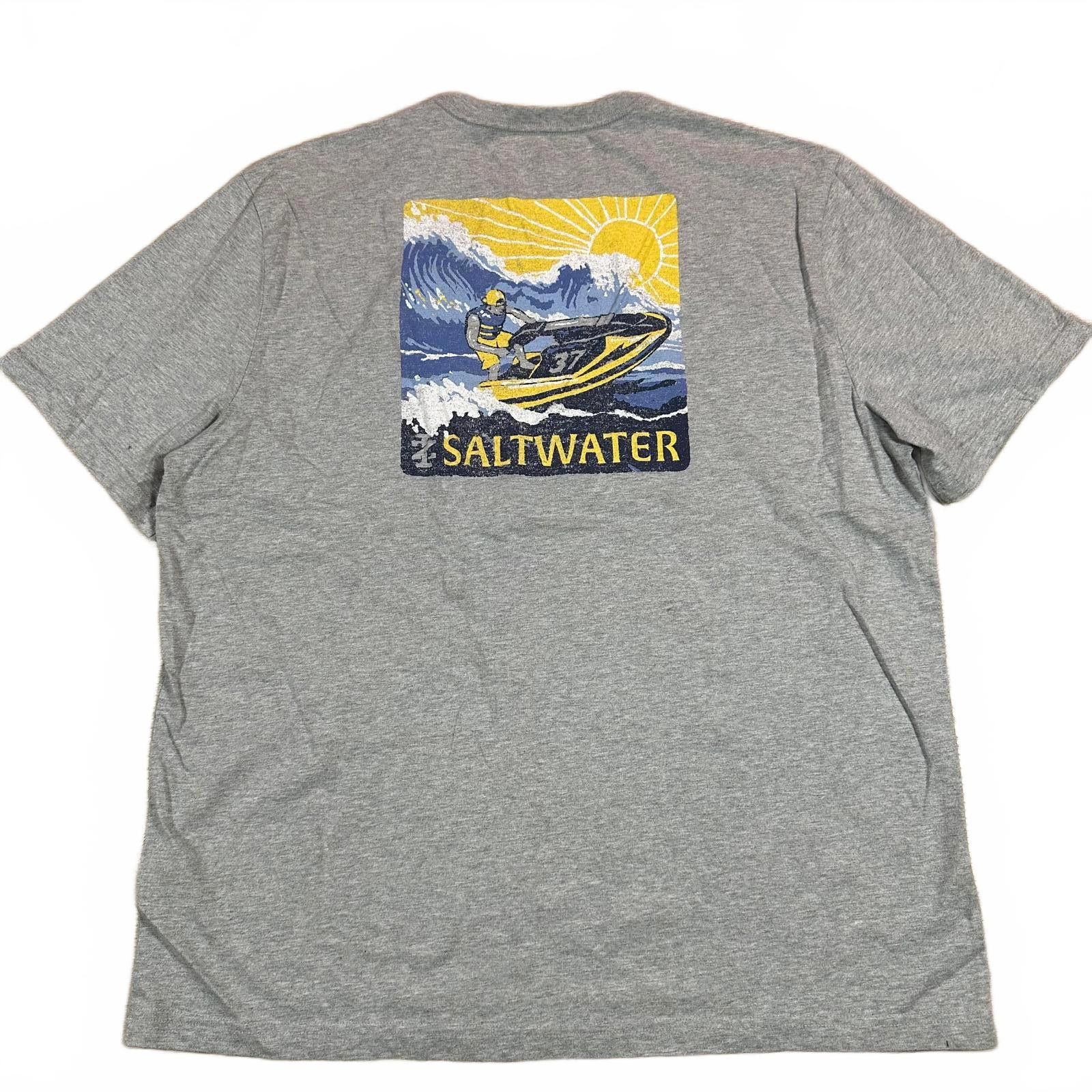 Izod IZOD Saltwater Menswear T-shirt XXL Gray Saltwater Graphic Size US XXL / EU 58 / 5 - 1 Thumbnail