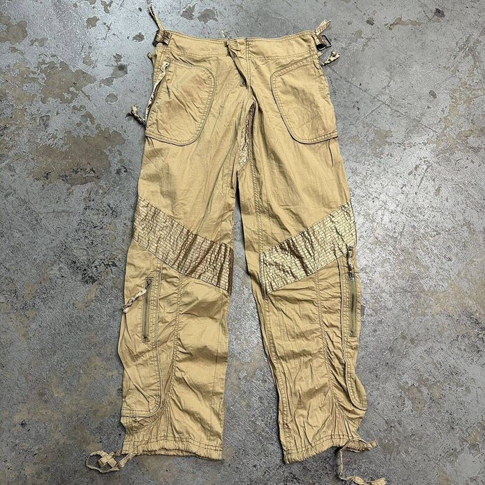 Vintage Y2K Abercrombie & Fitch Low Rise Cargo Flare Pants Khaki