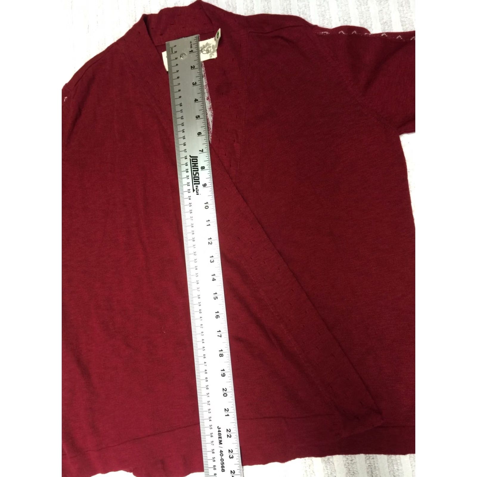 Vintage Aventura Cardigan Open Front Delia Womens Medium Red 3/4 Sleeve Organic Cotton Knit Shirt Women Geometric Classic Vintage: No Size M / US 6-8 / IT 42-44 - 5 Thumbnail