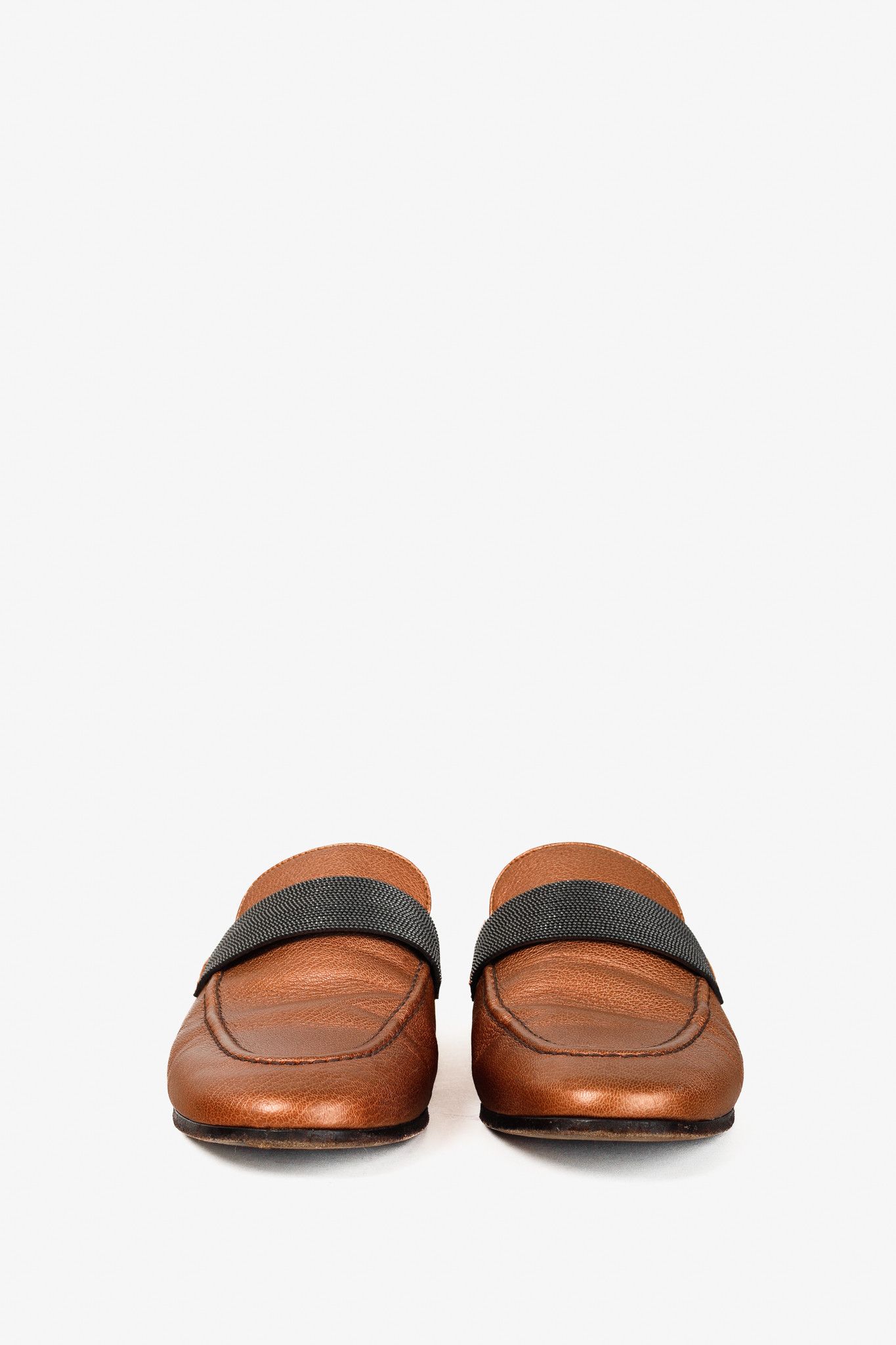 Brunello Cucinelli Brunello Cucinelli Metallic Copper Orange Monili Loafer Mule Size US 6.5 / IT 36.5 - 2 Thumbnail