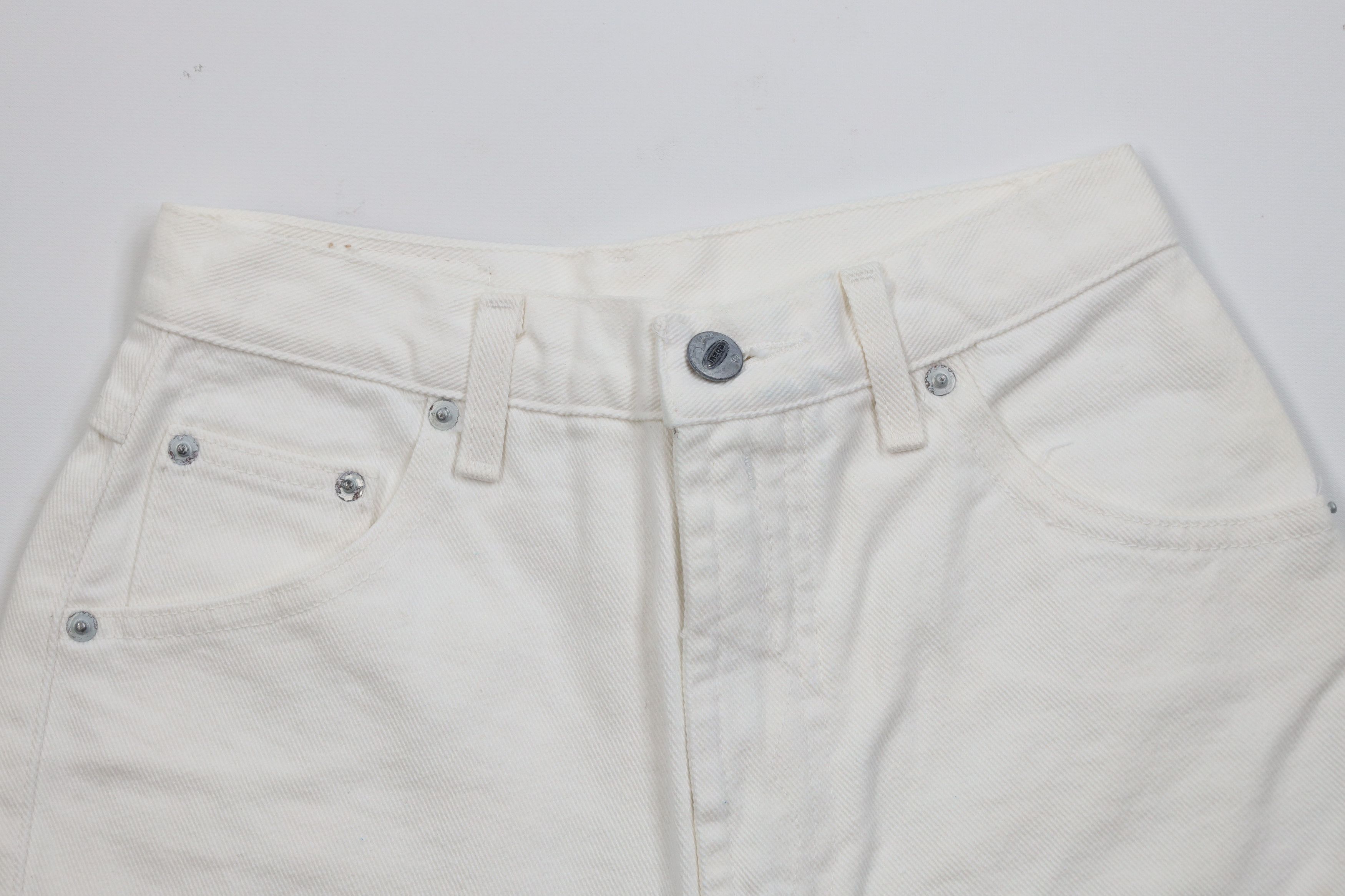 Vintage Vintage 90s Streetwear Denim Jean Shorts Jorts White Cotton Size 24" / US 00 / IT 34 - 2 Thumbnail