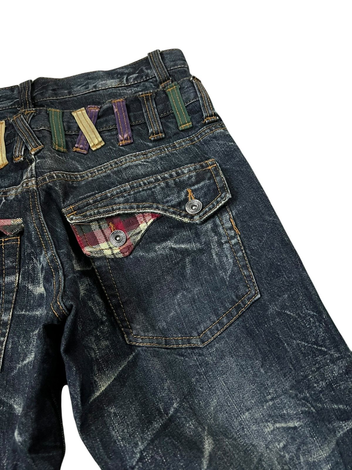 Japanese Brand 💥Double Waist💥Nylaus Clothing Clawmark Jean Very Rare Size US 29 - 15 Thumbnail