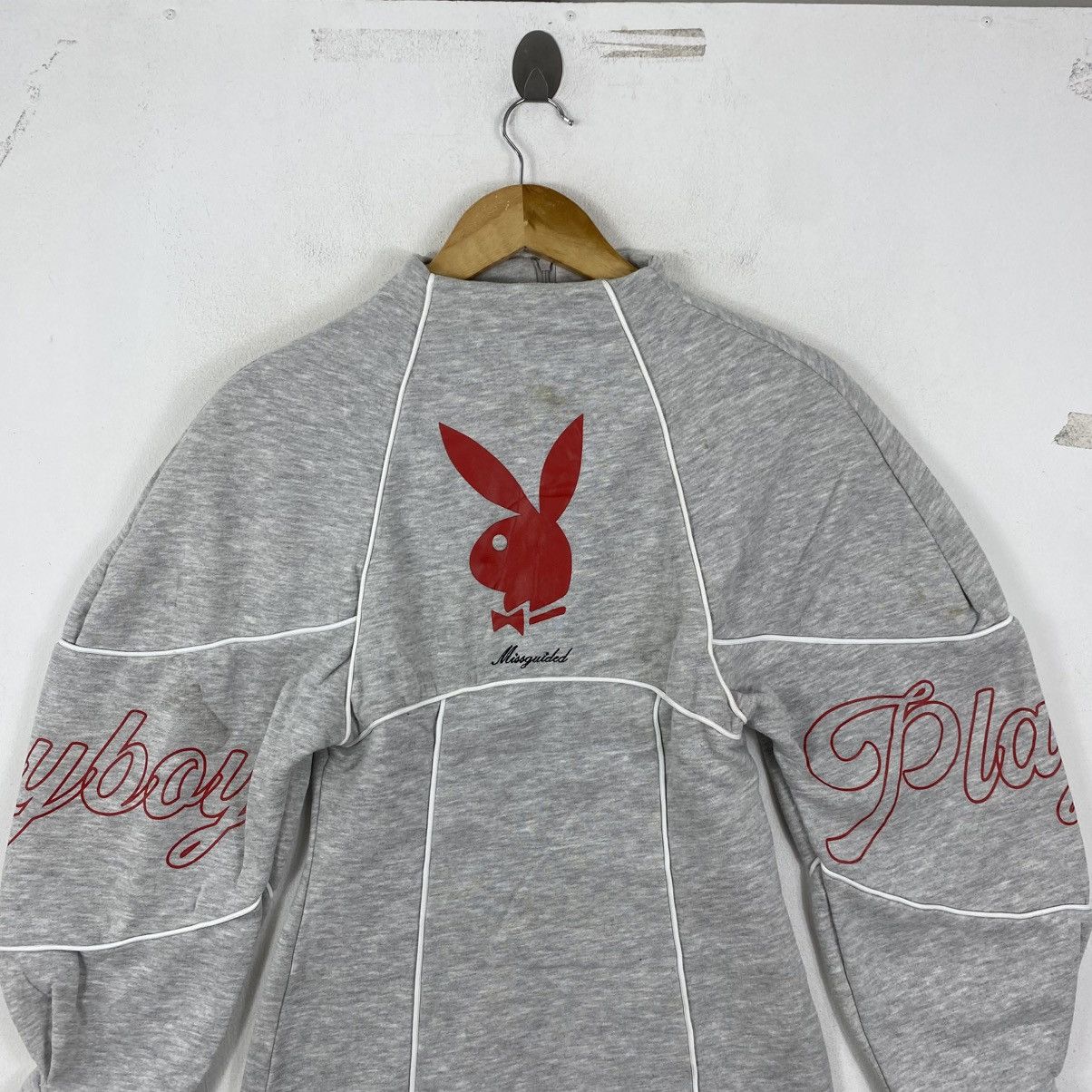 Playboy Missguided x Playboy Bunny Logo Sweatshirt Dress Grey XS Size XS / US 0-2 / IT 36-38 - 3 Thumbnail