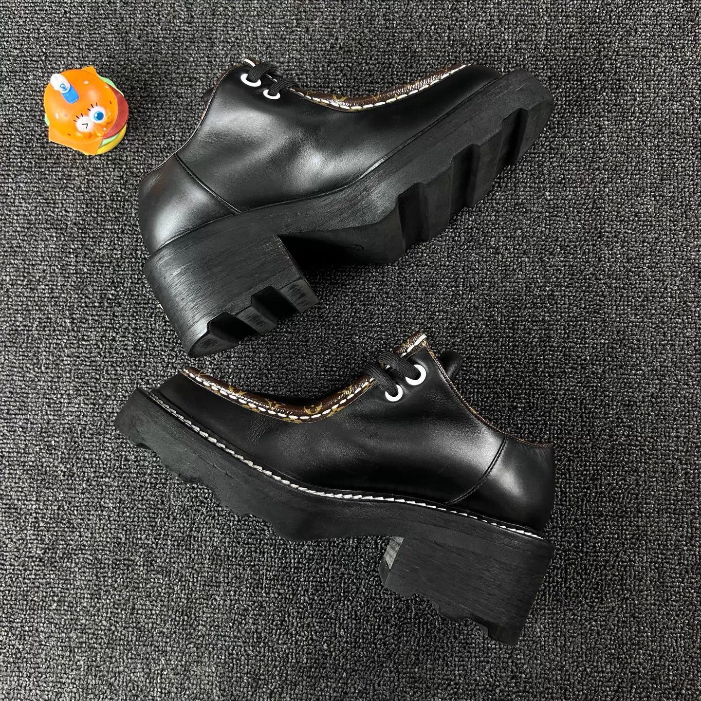 Louis Vuitton LV Platform Loafers Women's 36 Black Monogram Worn Few Times Size US 5.5 / IT 35.5 - 3 Thumbnail