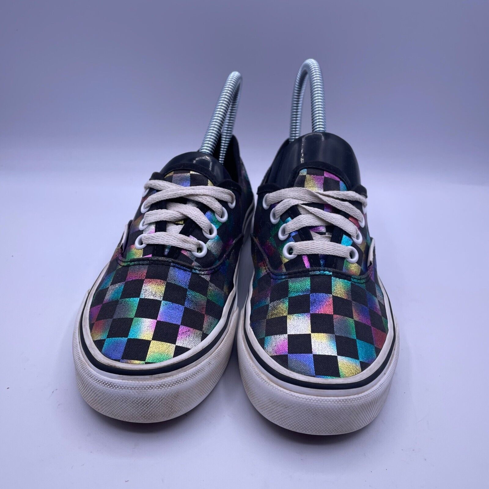 Vans Vans Authentic Iridescent Check Black Canvas Shoes Womens 6 Size US 6 / IT 36 - 4 Thumbnail