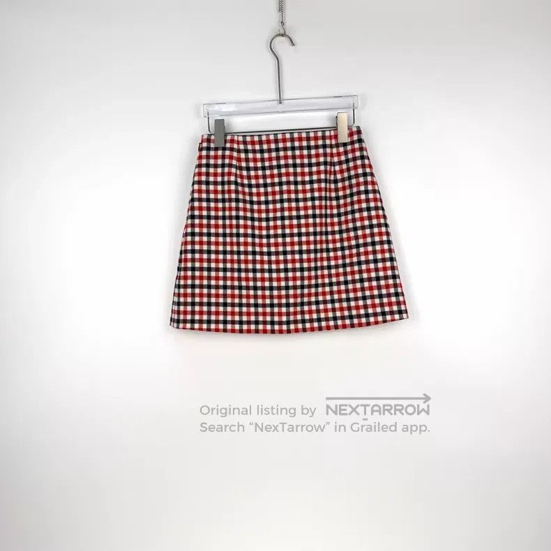 Dior Dior Red small plaid wool tweed skirt Size 24" / US 00 / IT 34 - 4 Thumbnail