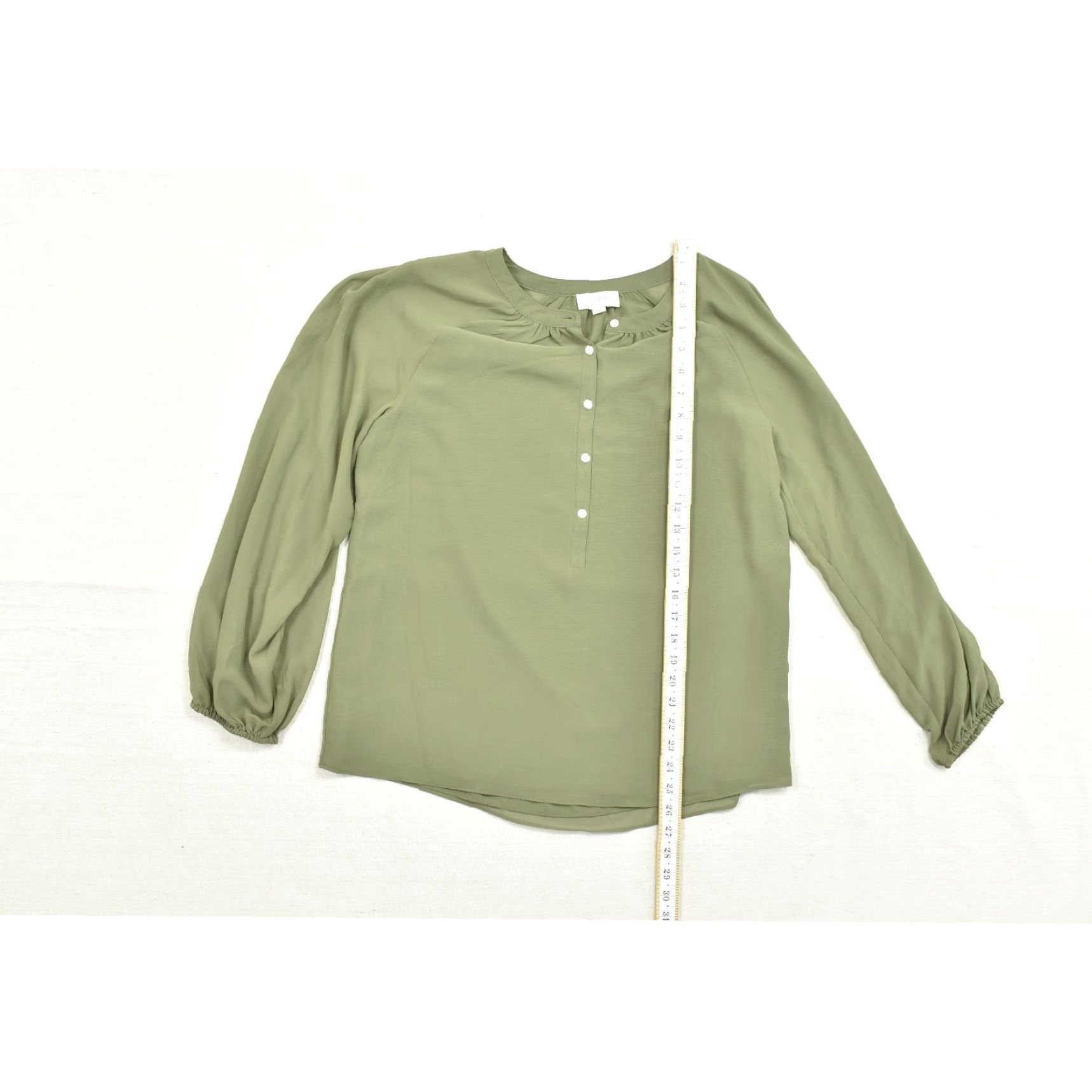 Loft Loft Tunic Blouse Long Sleeve Green Size M Solid Polyester Womens Tunic Blouse, Loft, Green, Size M, Polyester Size M / US 6-8 / IT 42-44 - 4 Thumbnail