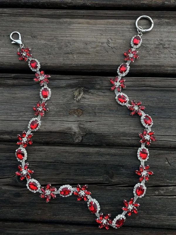 Jewelry Pigeon Blood Ruby Pants Chain, Wallet Chain Size ONE SIZE - 5 Thumbnail