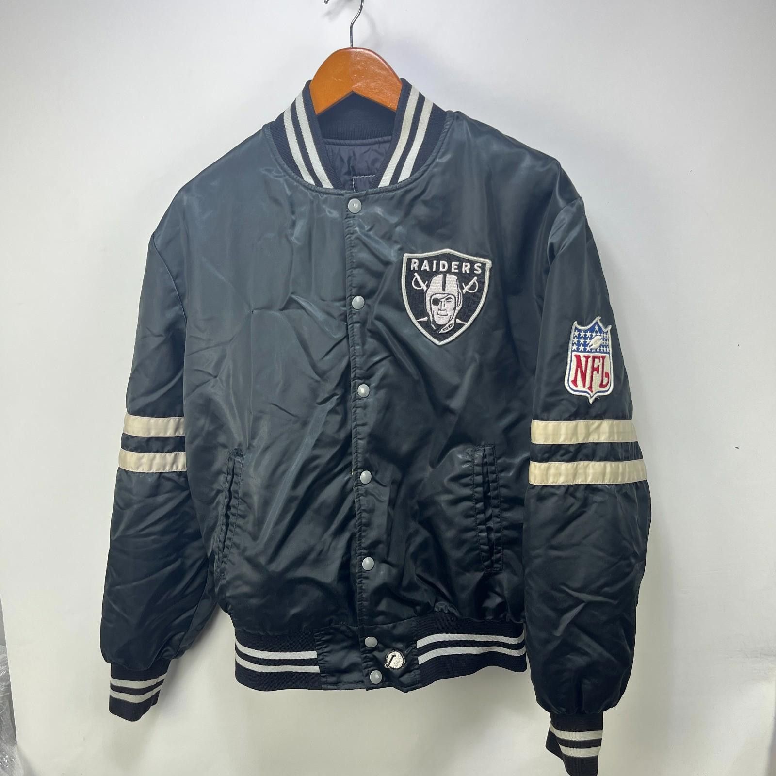 Chalk Line Vintage NFL Oakland Raiders Satin Bomber Jacket Button Up Size ONE SIZE - 1 Thumbnail