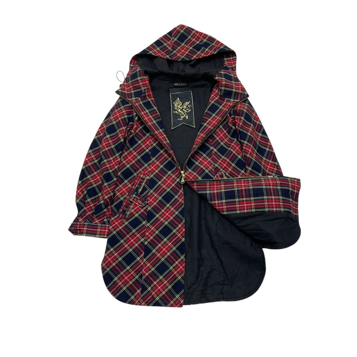 LIZ LISA 💥Vintage Free Phrase Red Tartan Hoodie Jacket Size M / US 6-8 / IT 42-44 - 3 Thumbnail