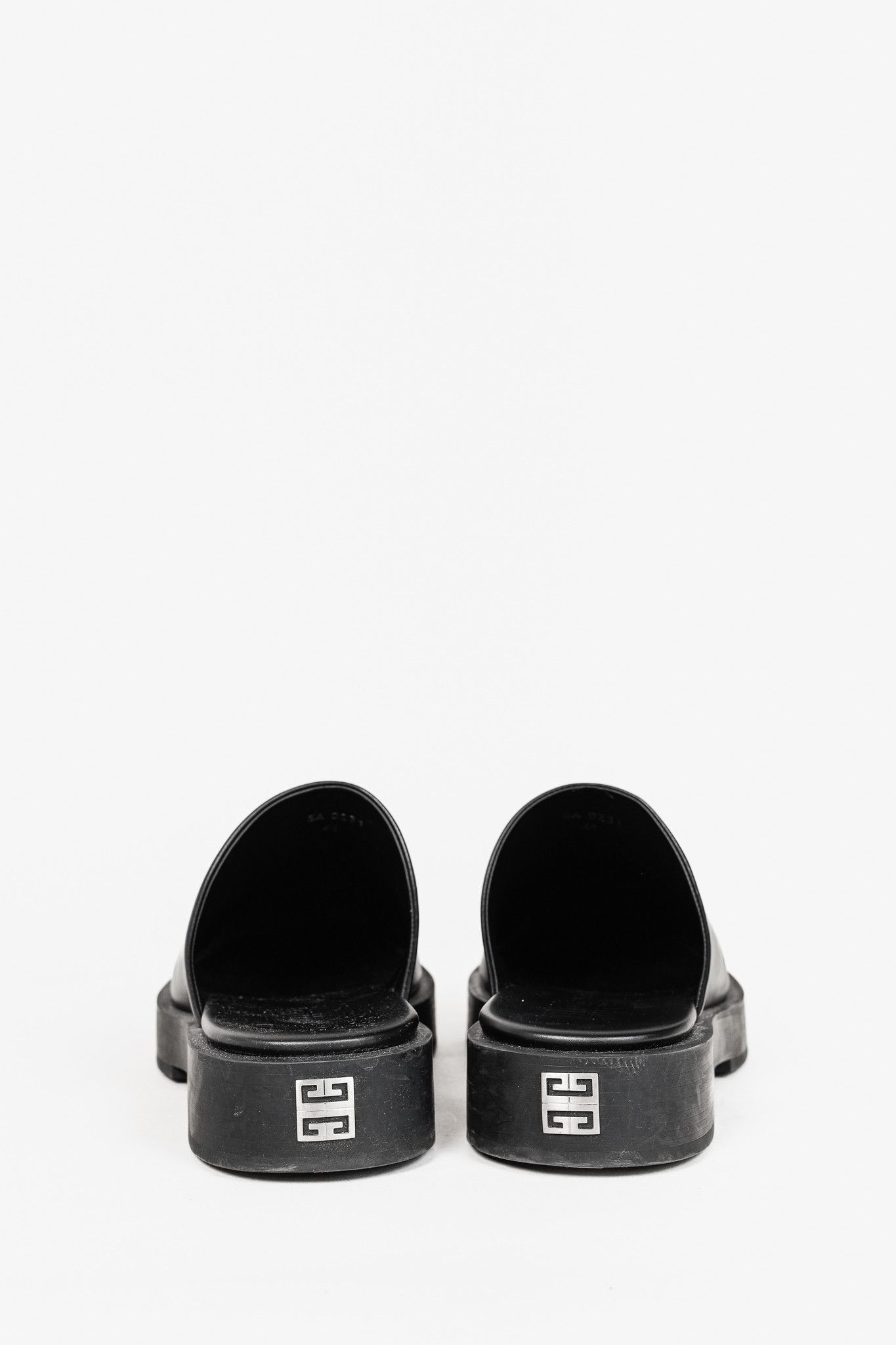 Givenchy Givenchy Black Calf Leather Squared Show Backless Loafers Size US 11 / EU 44 - 3 Thumbnail