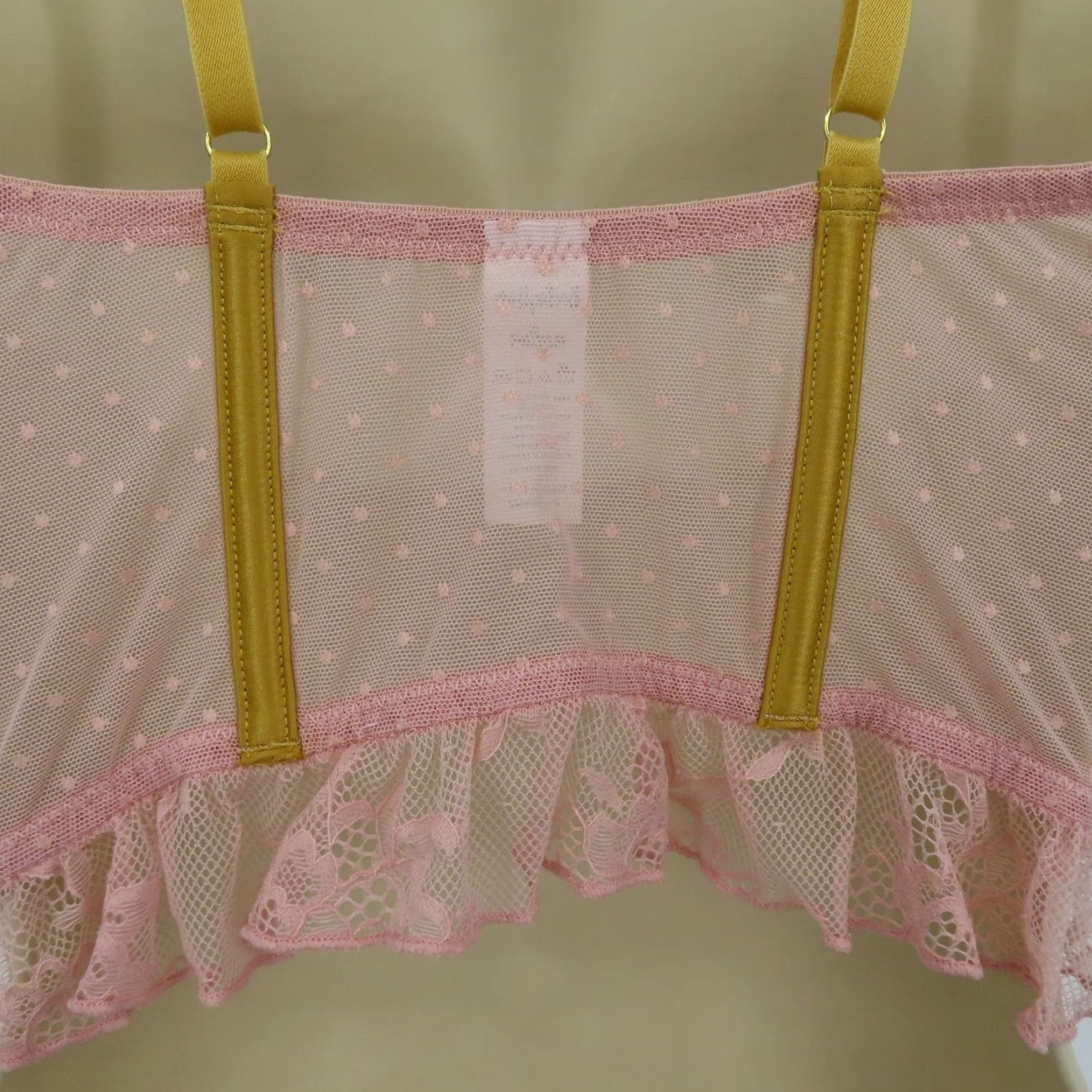 Pinko Bootay Bag Bra Longline Pink Flower Underwire M Women Sheer Lace Hook & Eye 5111121 NEW Size ONE SIZE - 6 Thumbnail