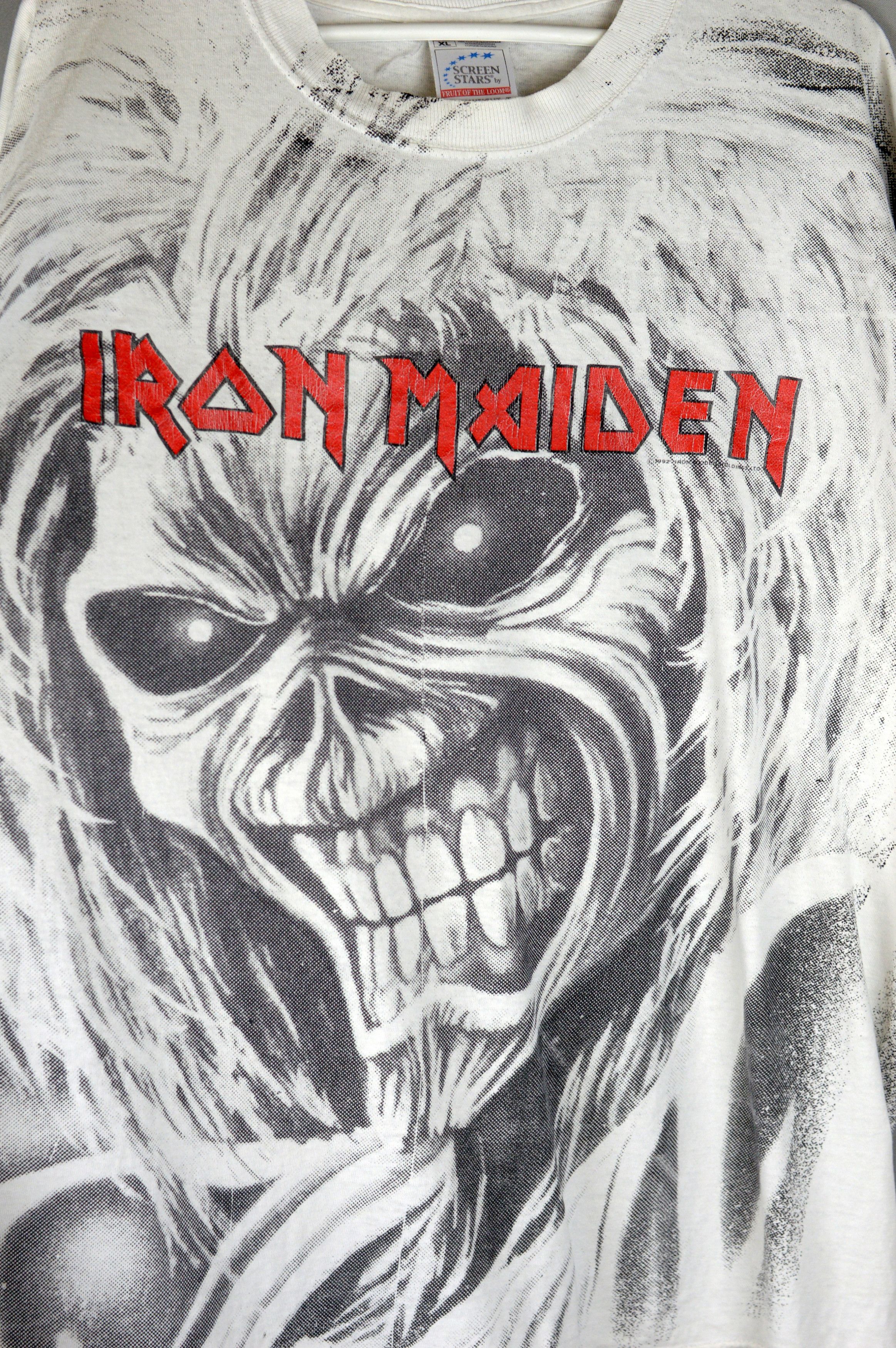 Iron Maiden × Vintage Vintage Iron Maiden Eddie All Over Print 90s t shirt Size US XL / EU 56 / 4 - 3 Thumbnail